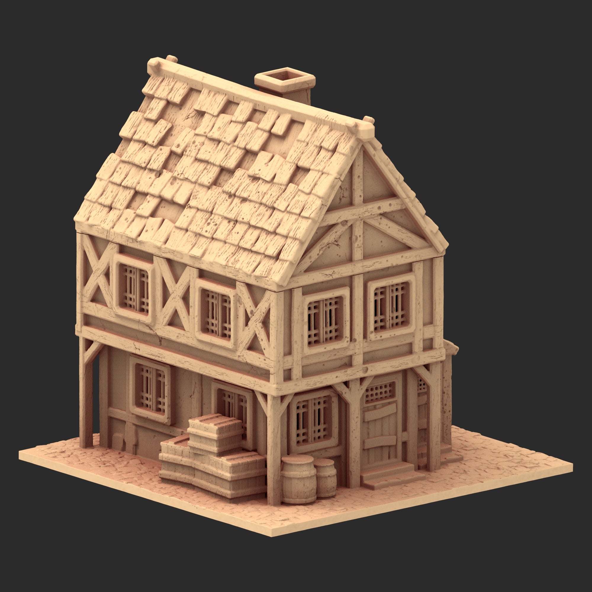 Market Town Part 1 - x10 Buildings, x6 Stalls