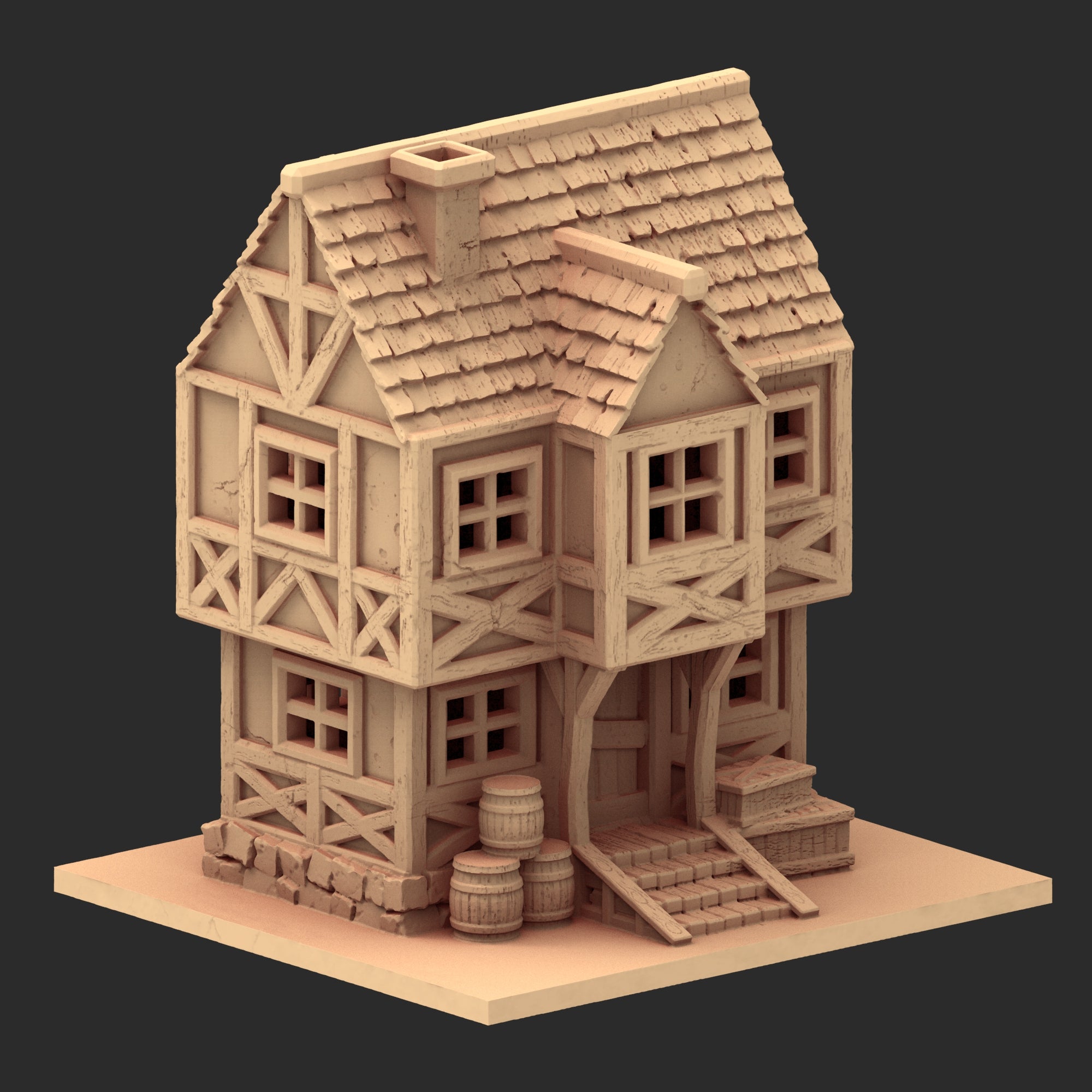 Market Town Part 1 - x10 Buildings, x6 Stalls