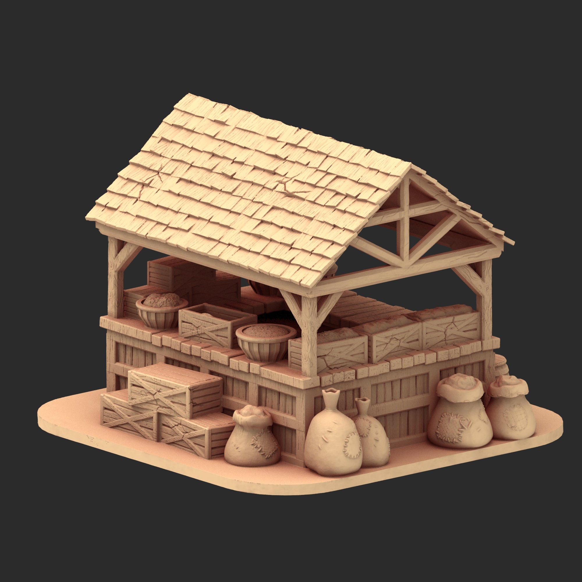 Market Town Part 1 - x10 Buildings, x6 Stalls