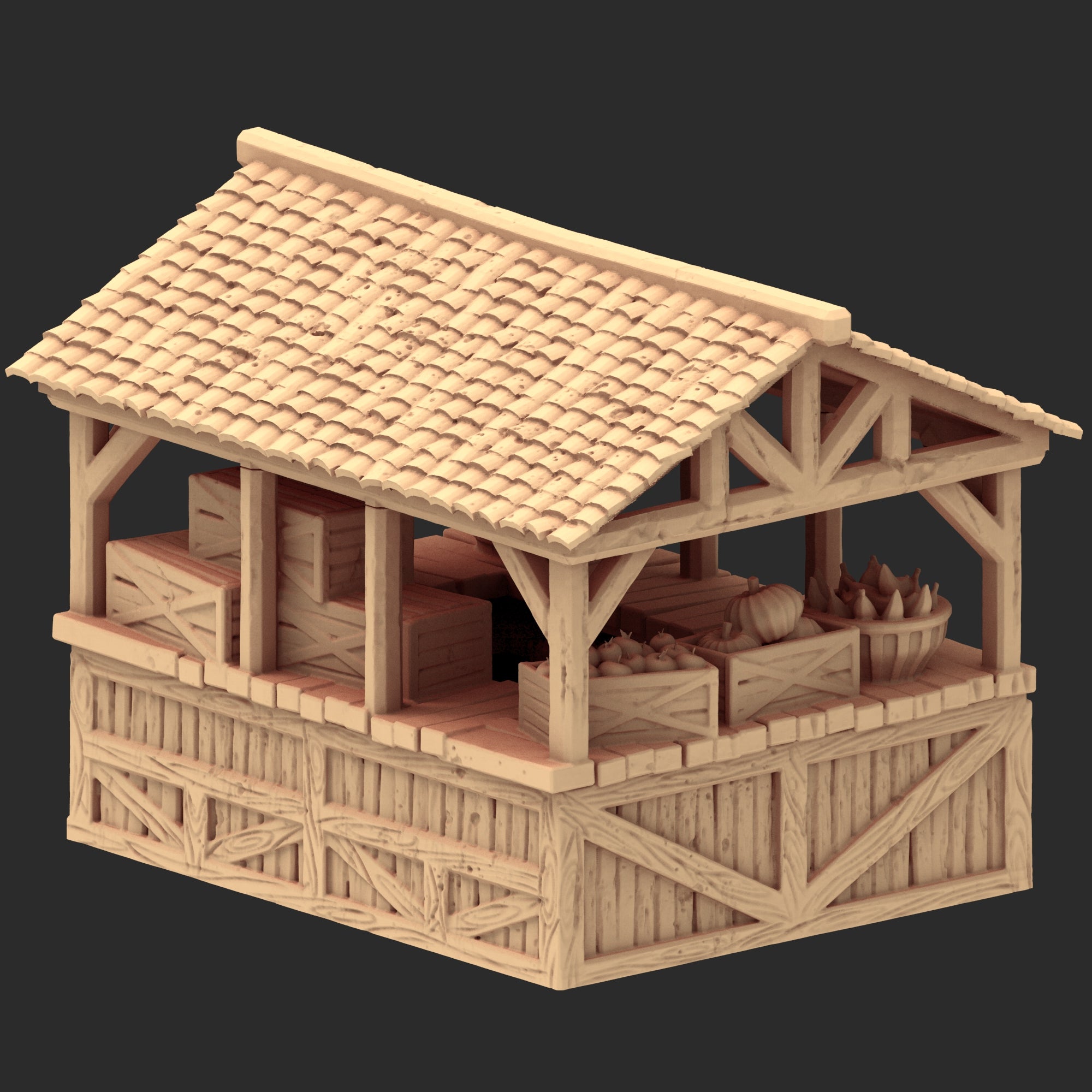Market Town Part 1 - x10 Buildings, x6 Stalls