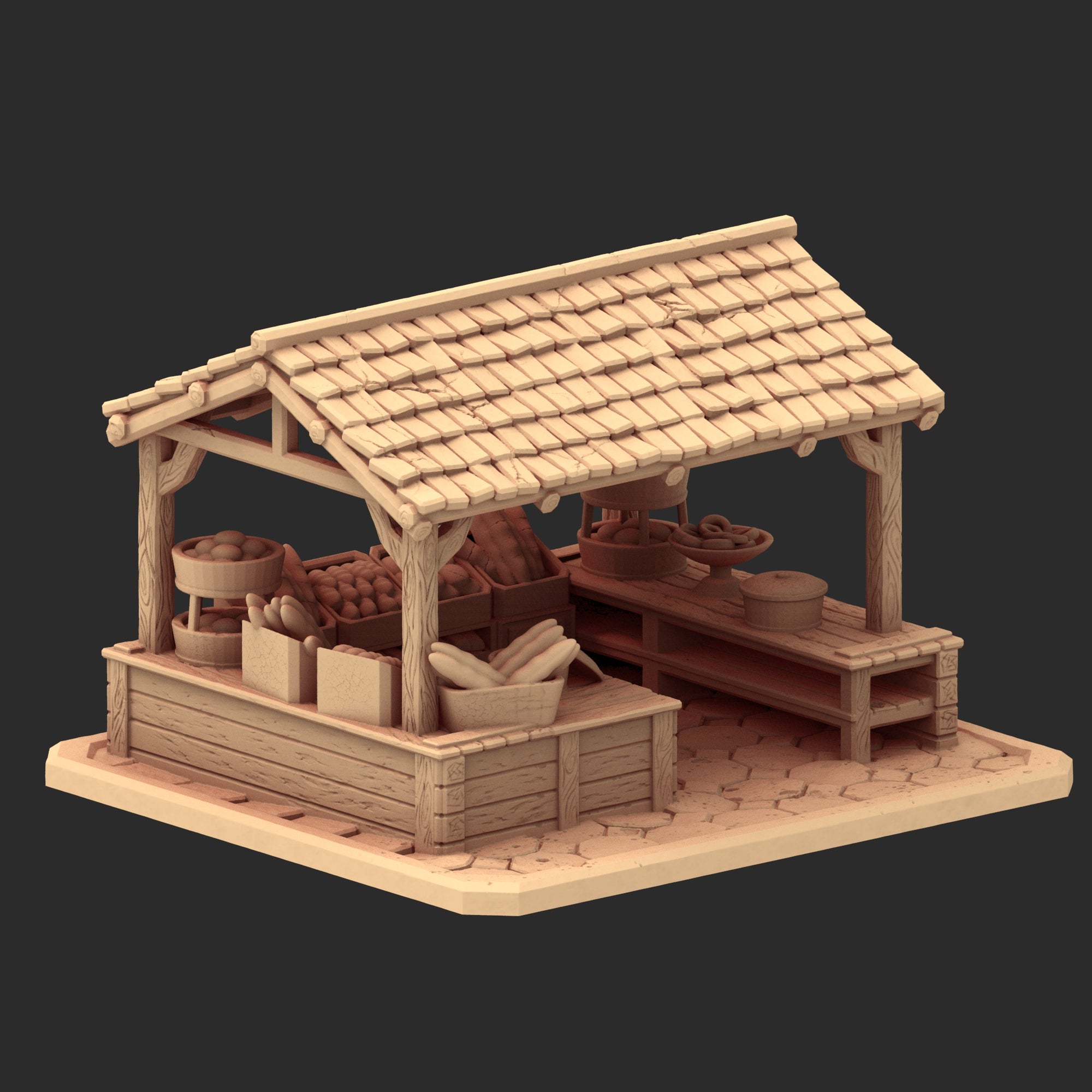 Market Town Part 1 - x10 Buildings, x6 Stalls