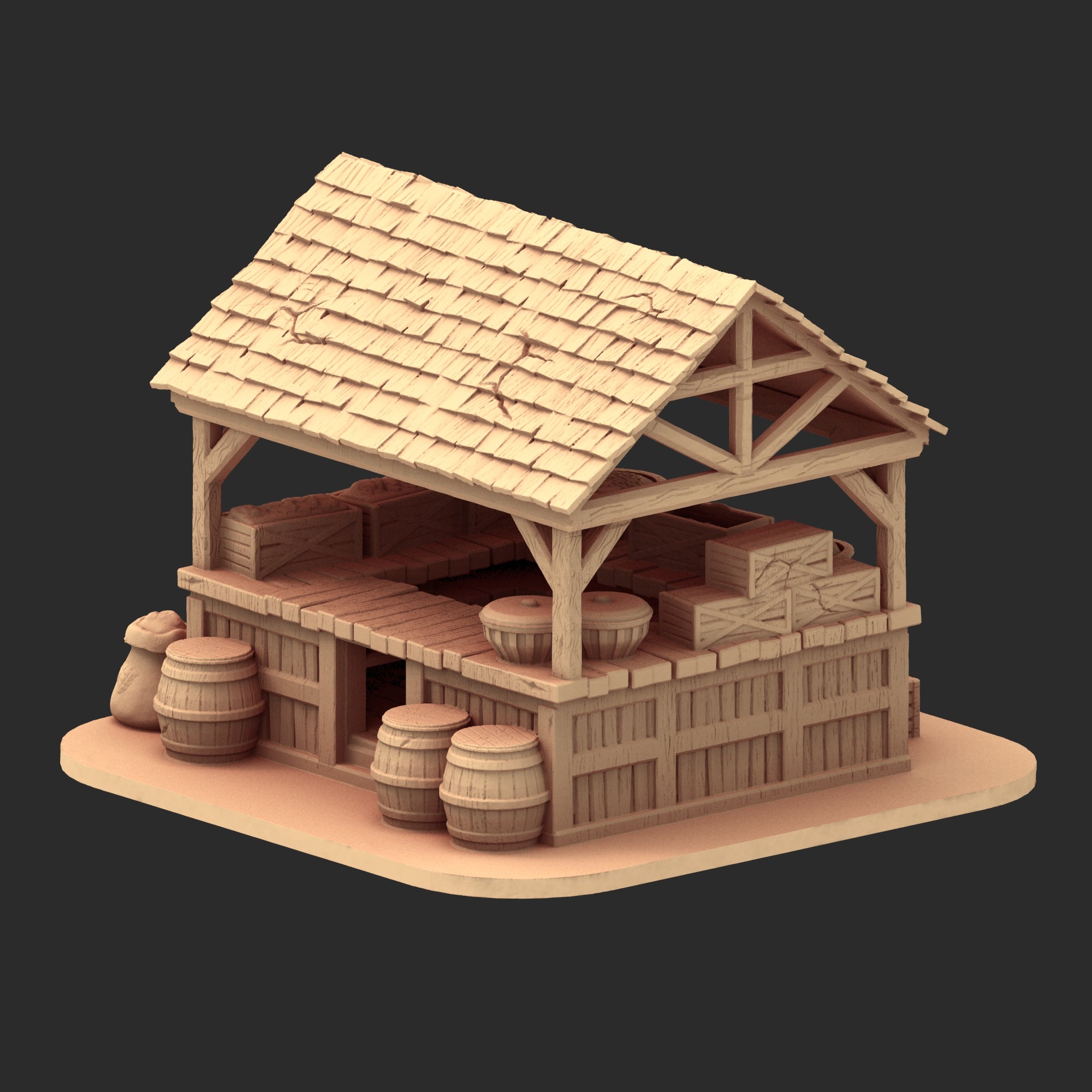 Market Town Part 1 - x10 Buildings, x6 Stalls