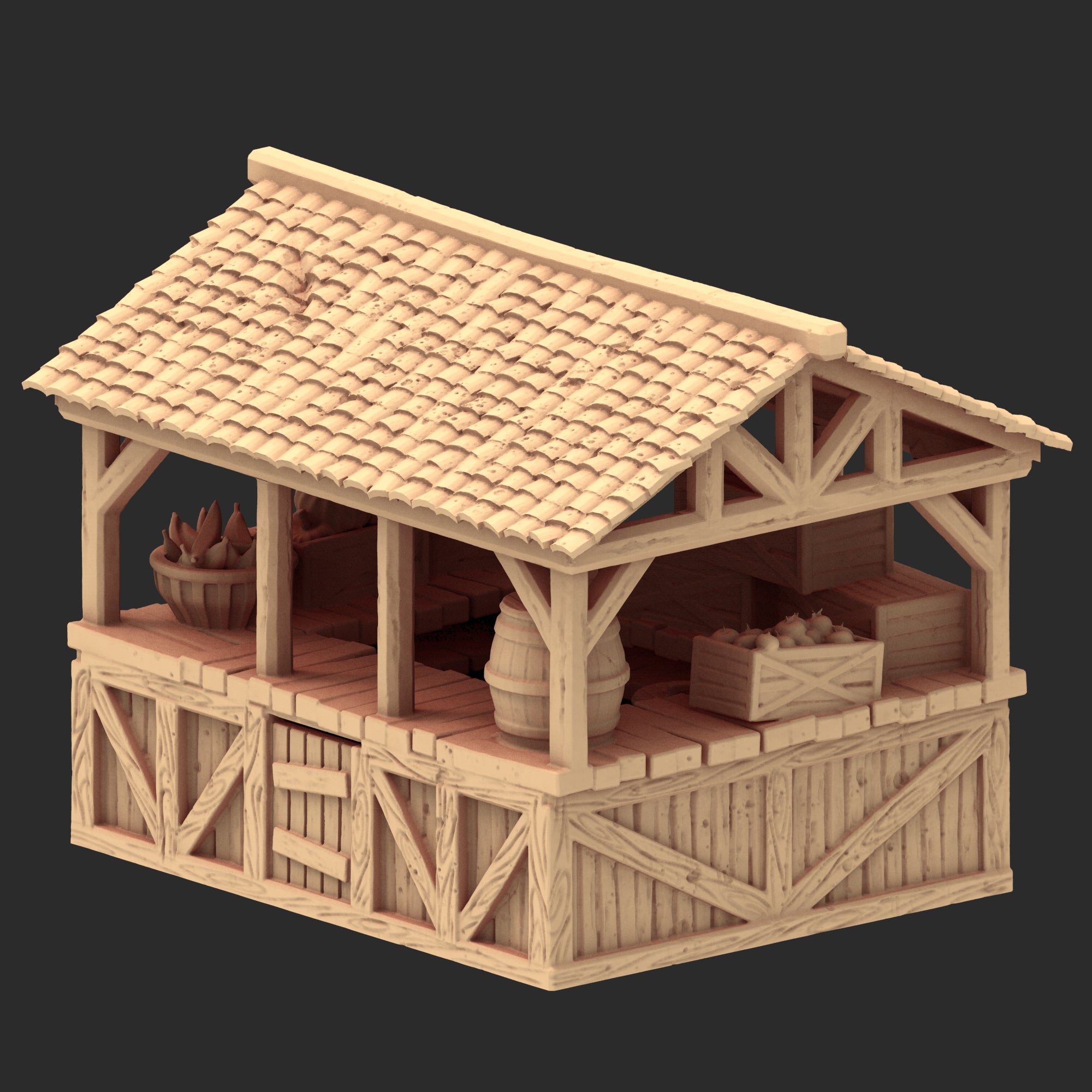 Market Town Part 1 - x10 Buildings, x6 Stalls