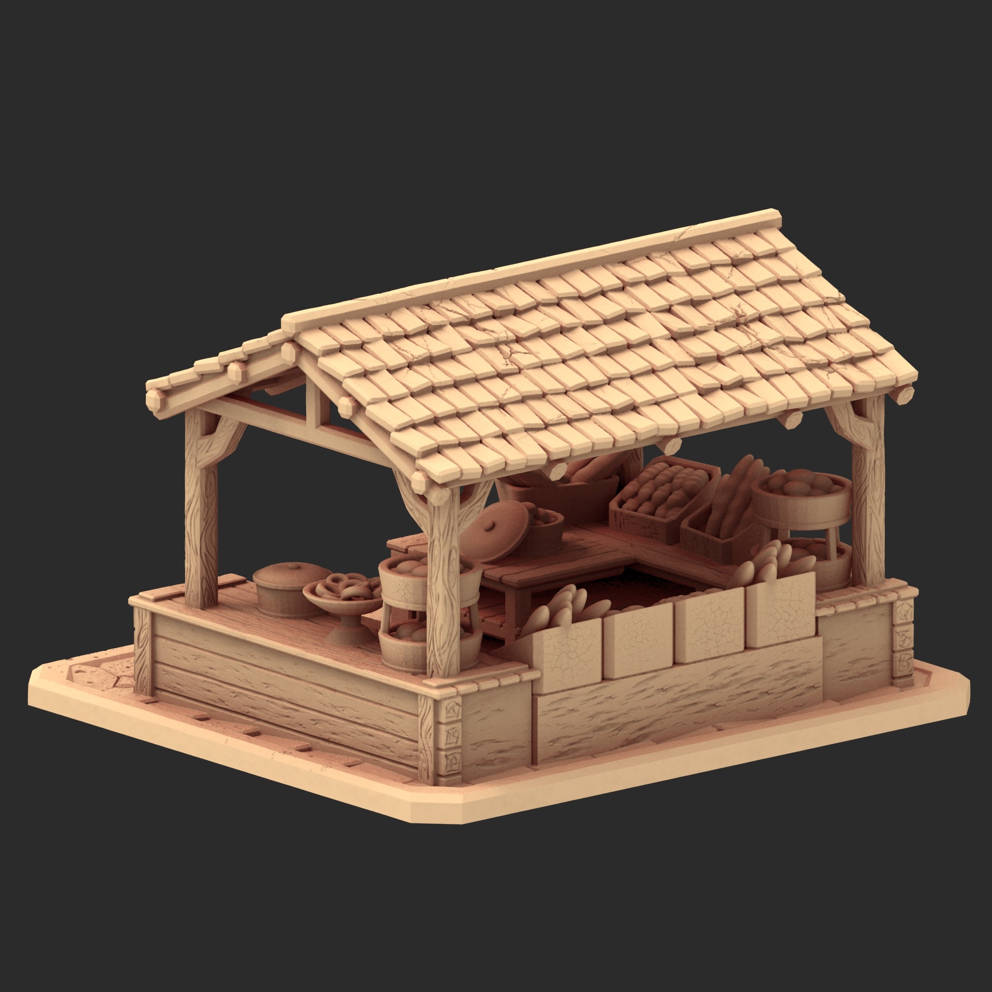 Market Town Part 1 - x10 Buildings, x6 Stalls