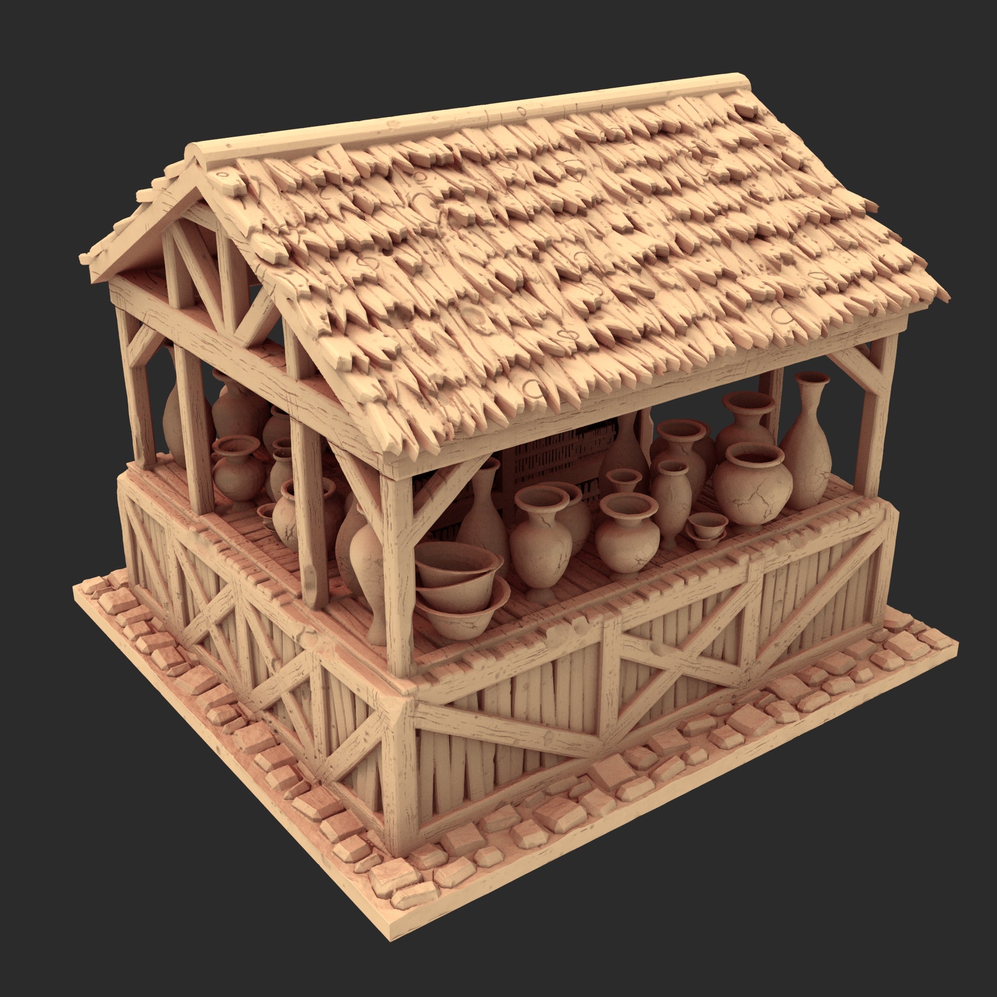 Market Town Part 2 - x8 Buildings, x6 Stalls