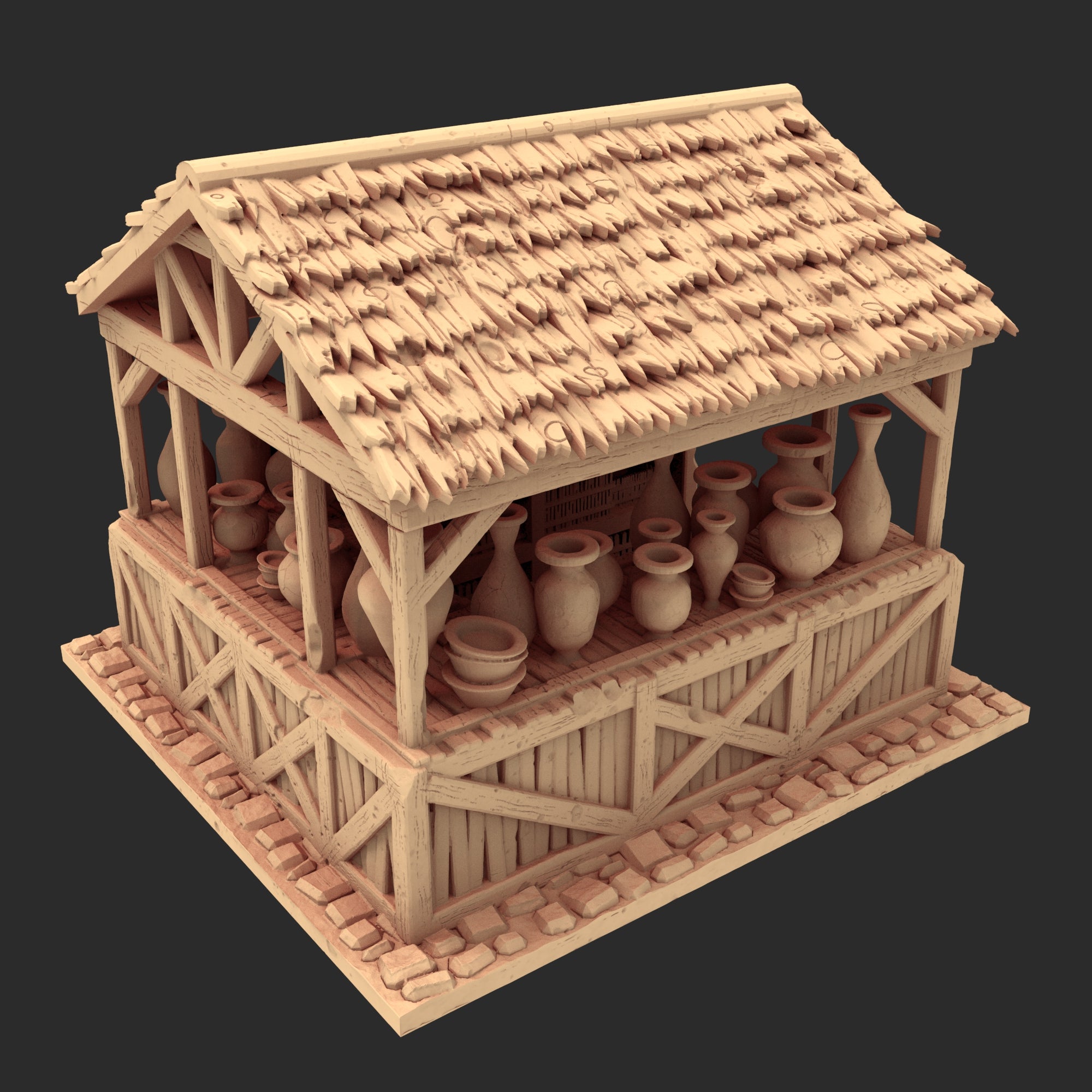 Market Town Part 2 - x8 Buildings, x6 Stalls