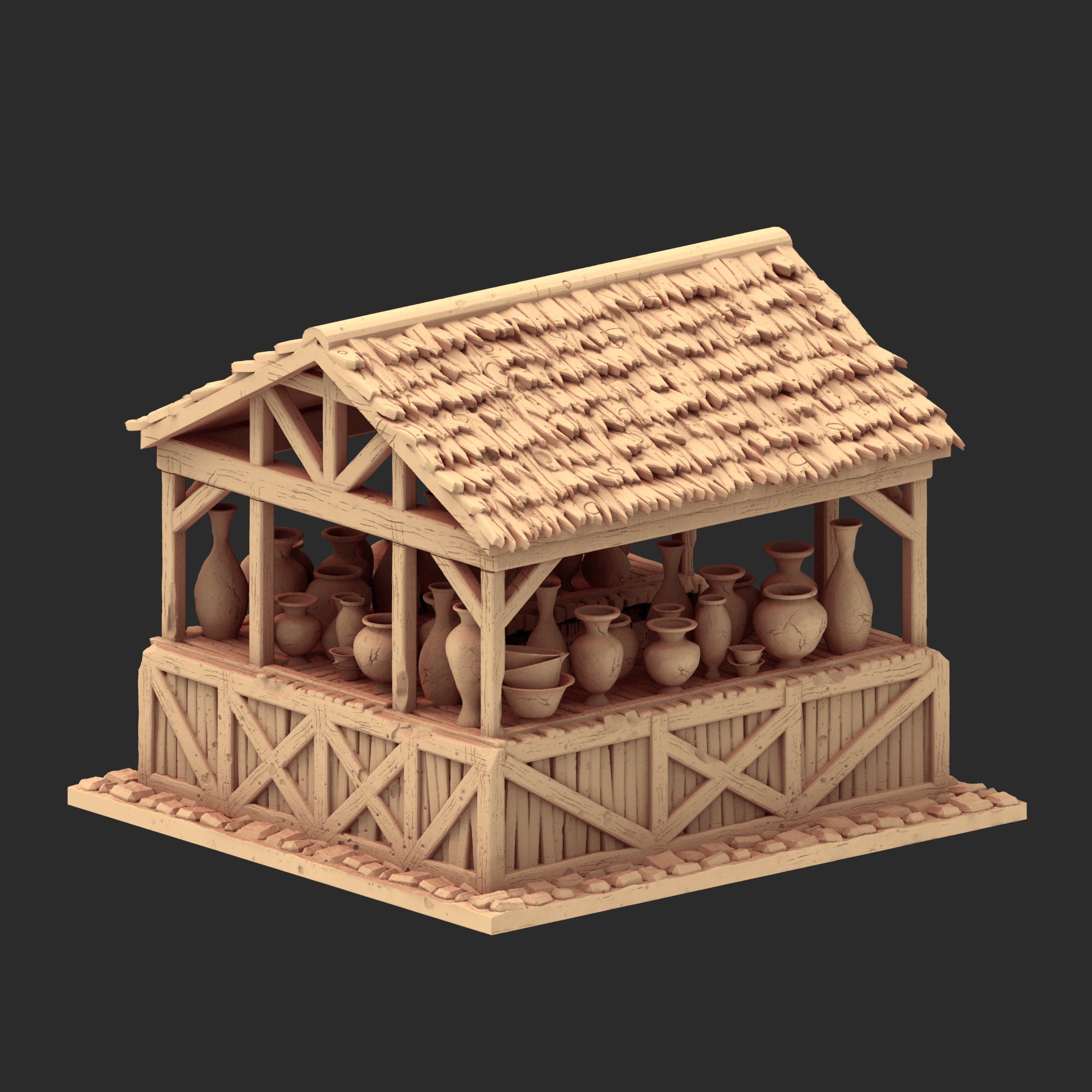 Market Town Part 2 - x8 Buildings, x6 Stalls