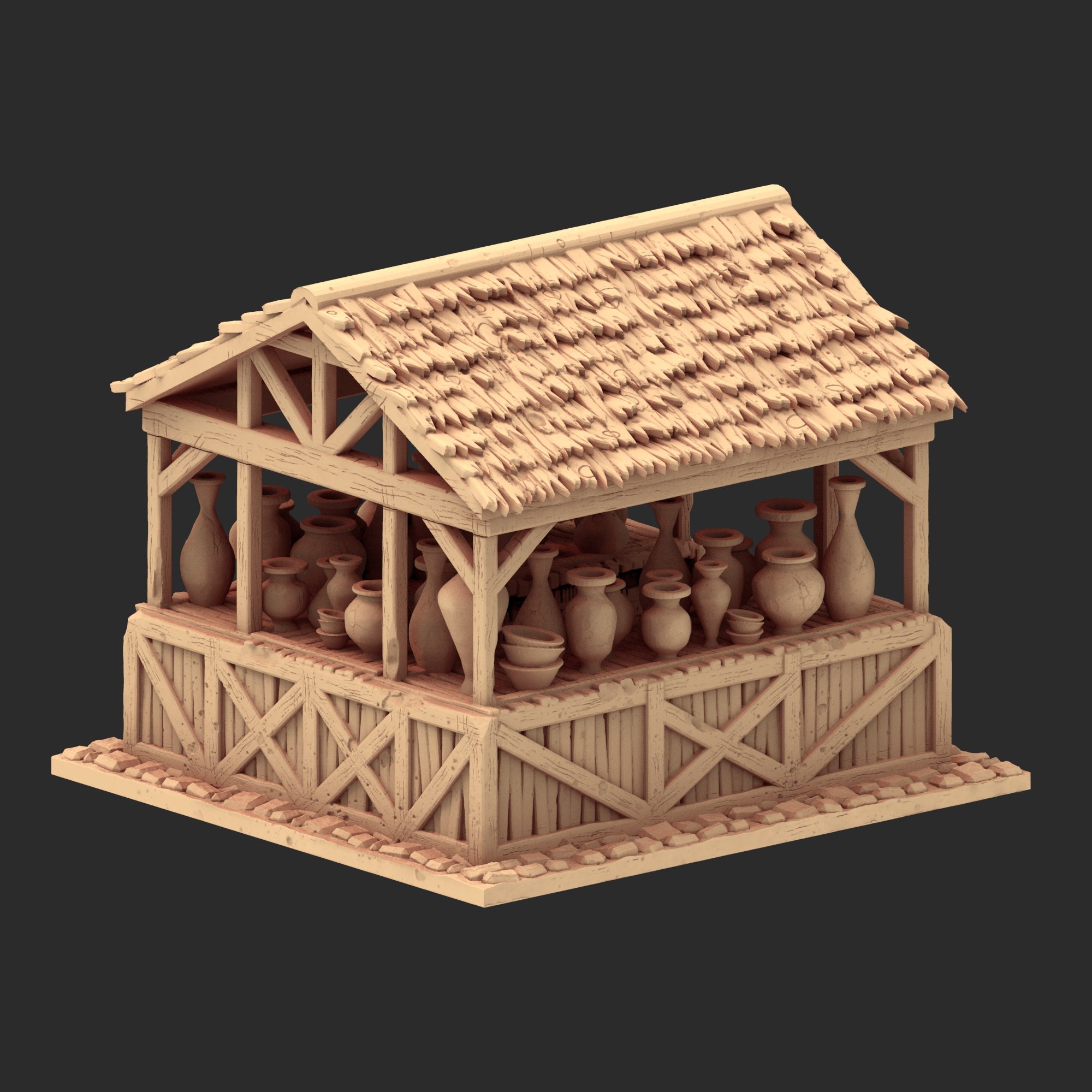 Market Town Part 2 - x8 Buildings, x6 Stalls