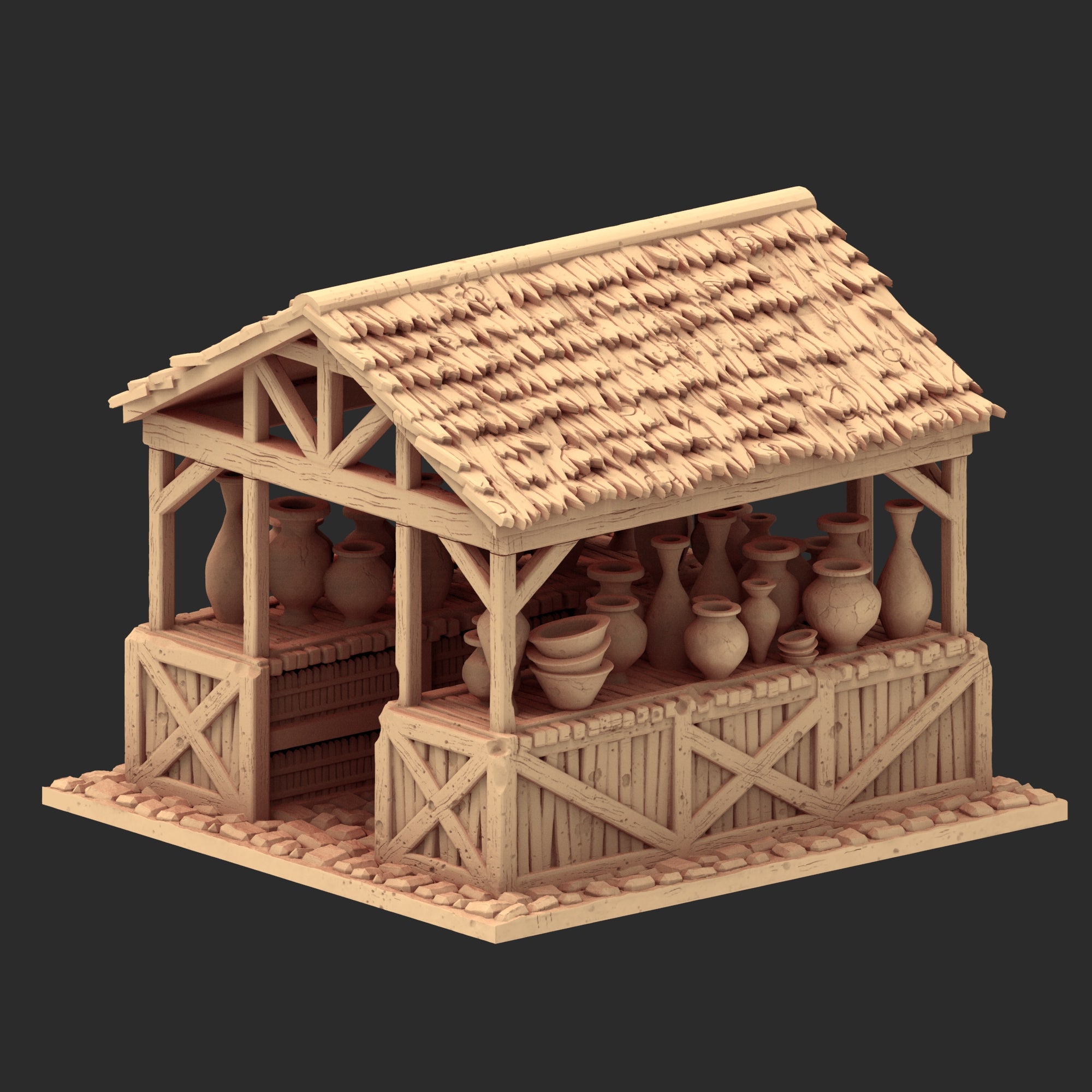 Market Town Part 2 - x8 Buildings, x6 Stalls