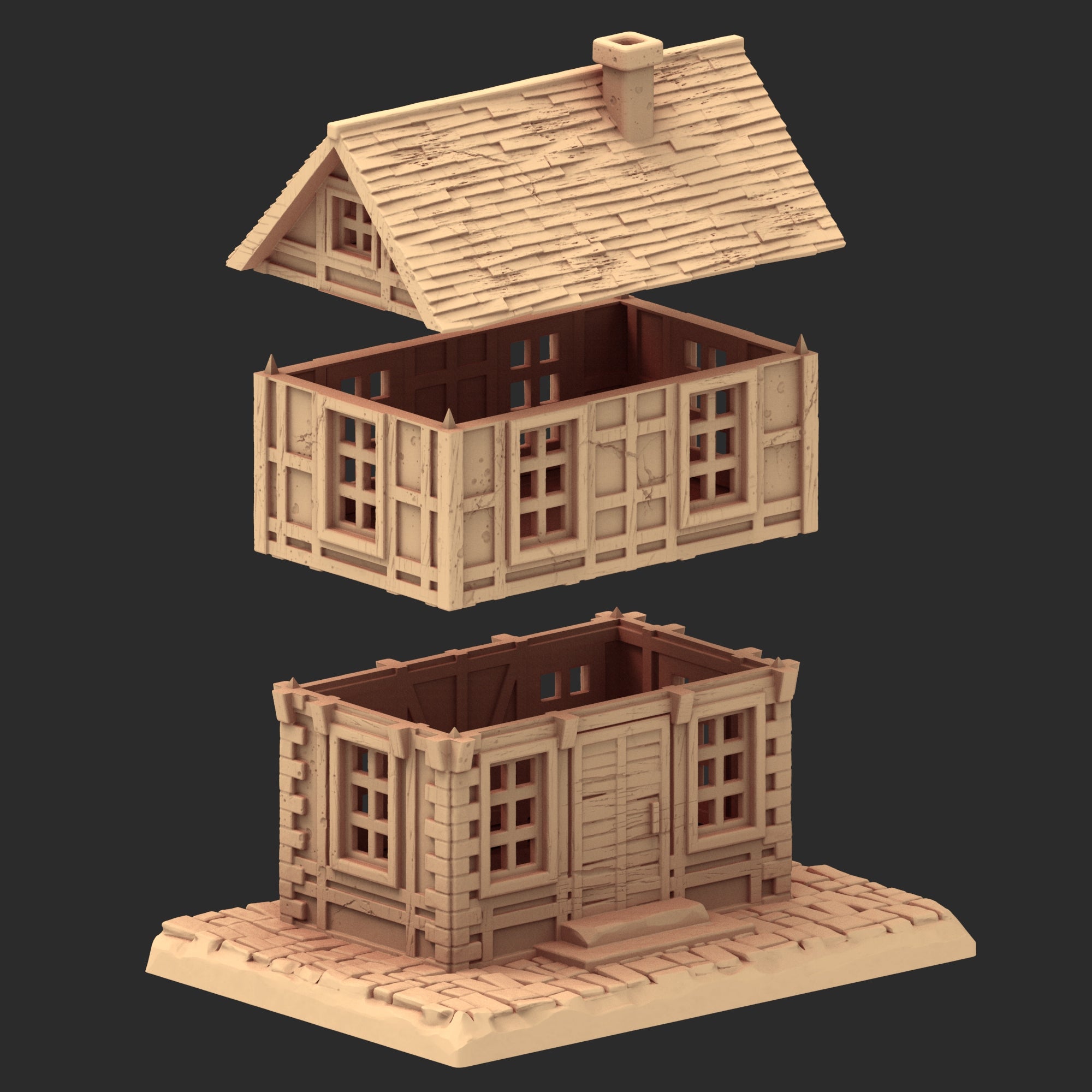 Market Town Part 3 - x10 Buildings, x6 Stalls