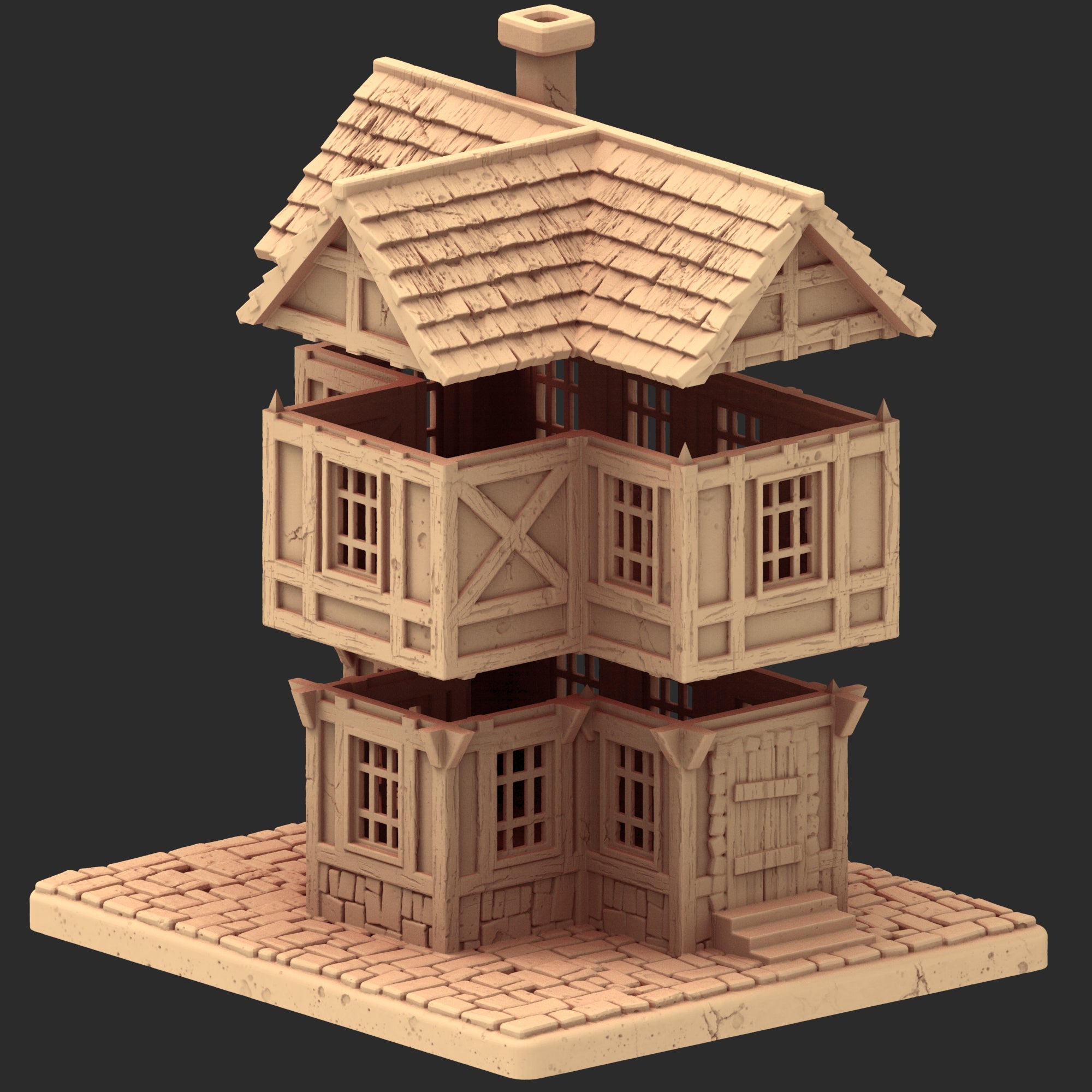 Market Town Part 3 - x10 Buildings, x6 Stalls