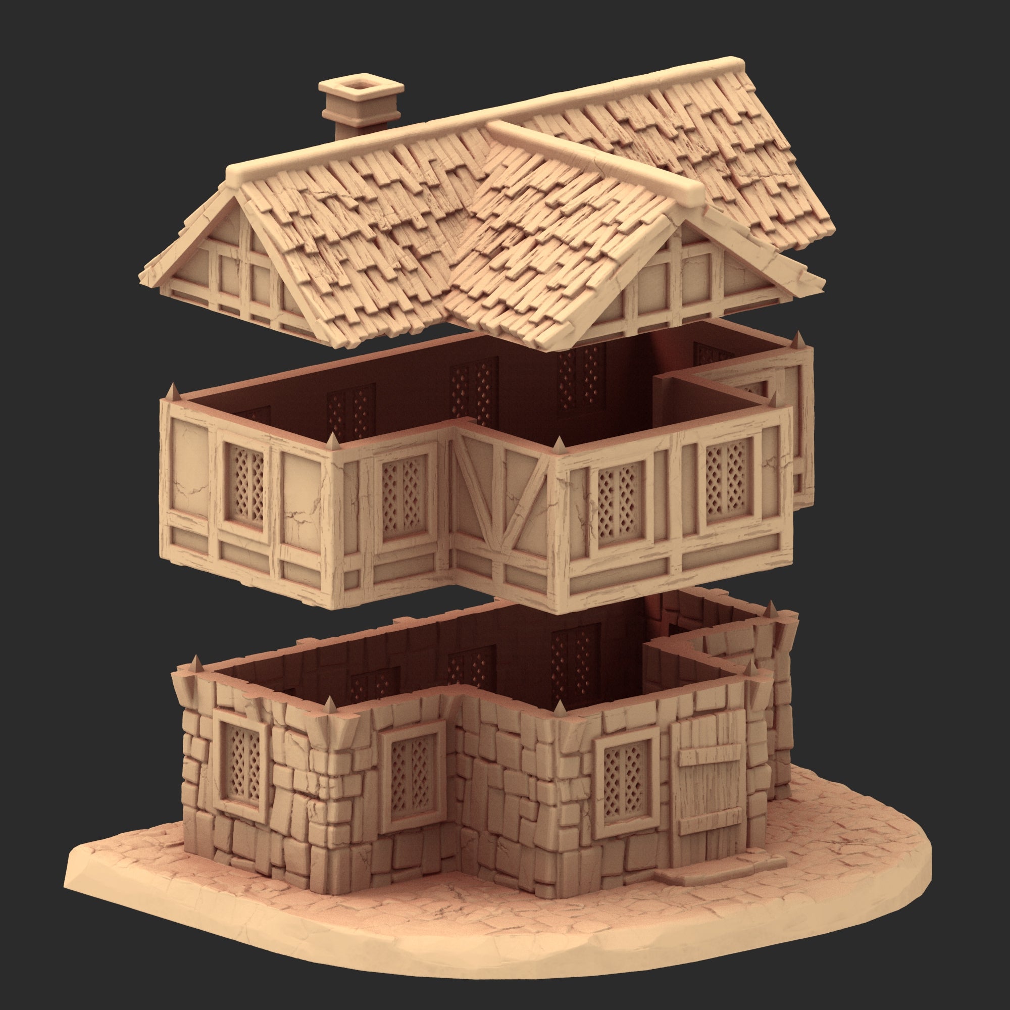 Market Town Part 3 - x10 Buildings, x6 Stalls