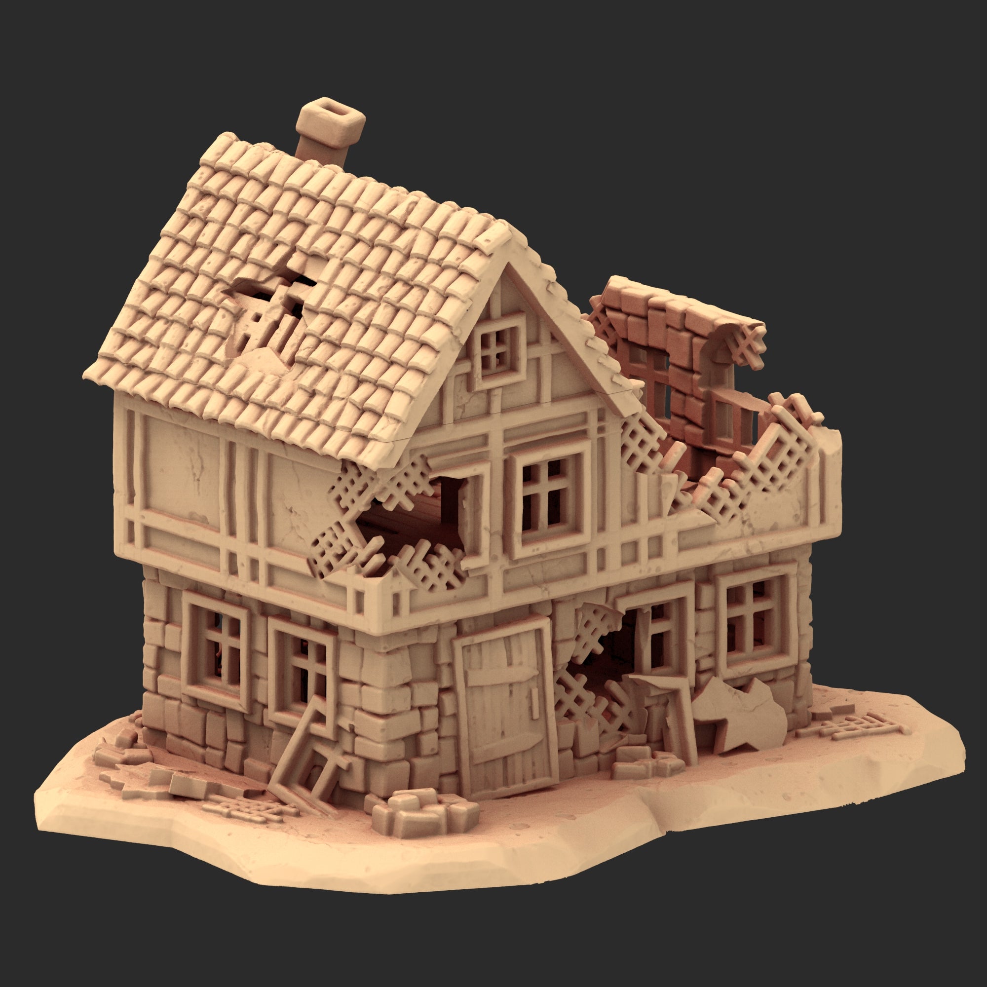 Market Town Part 3 - x10 Buildings, x6 Stalls