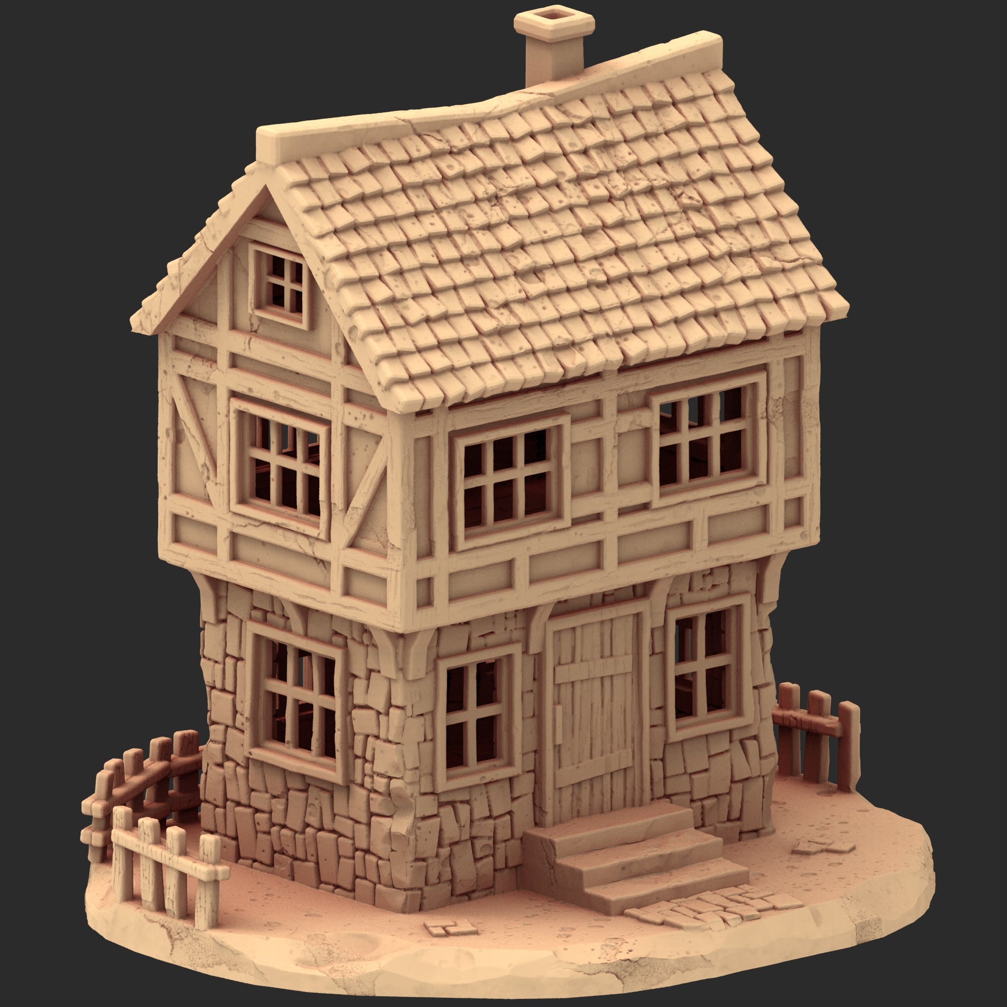 Market Town Part 3 - x10 Buildings, x6 Stalls