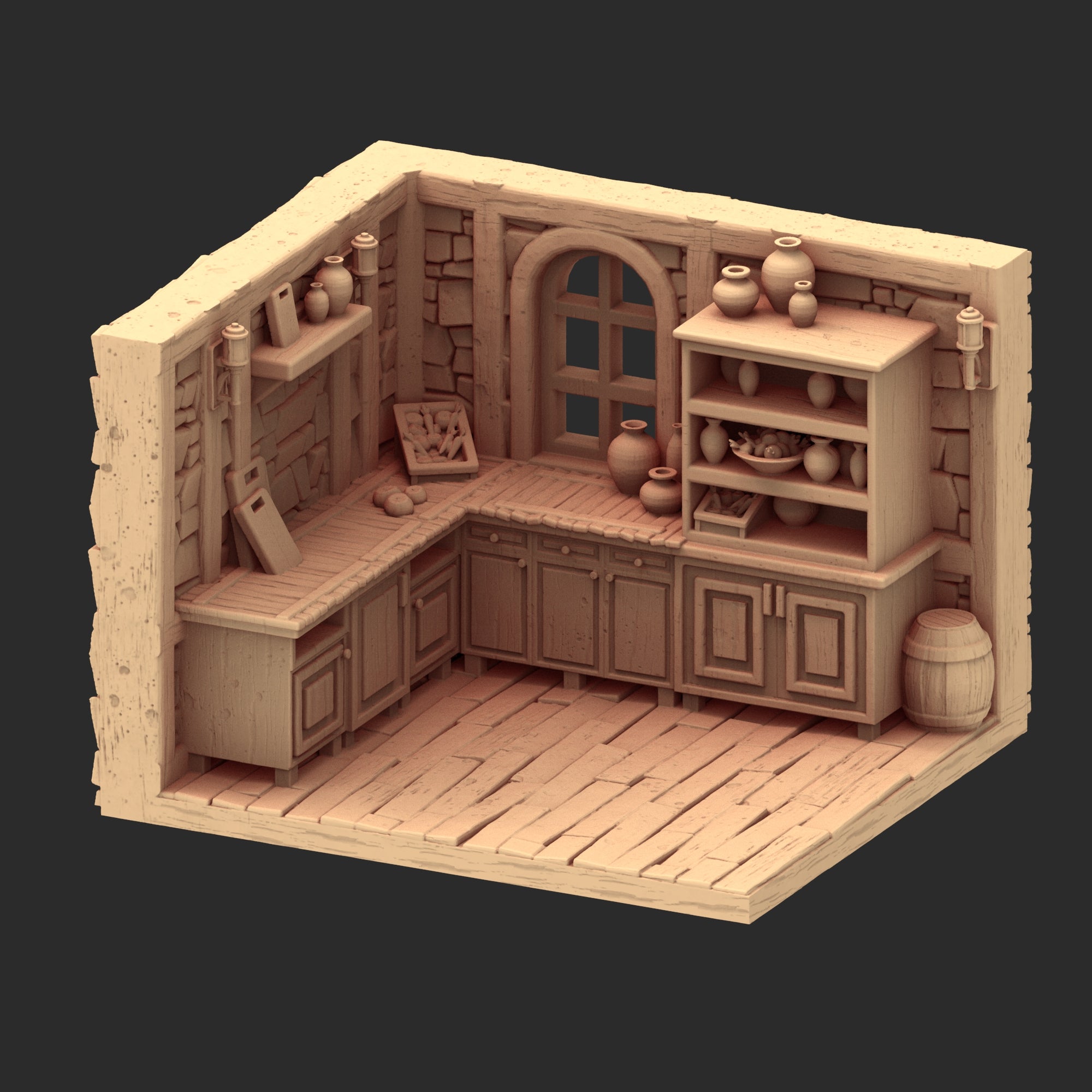 Market Town Part 3 - x10 Buildings, x6 Stalls