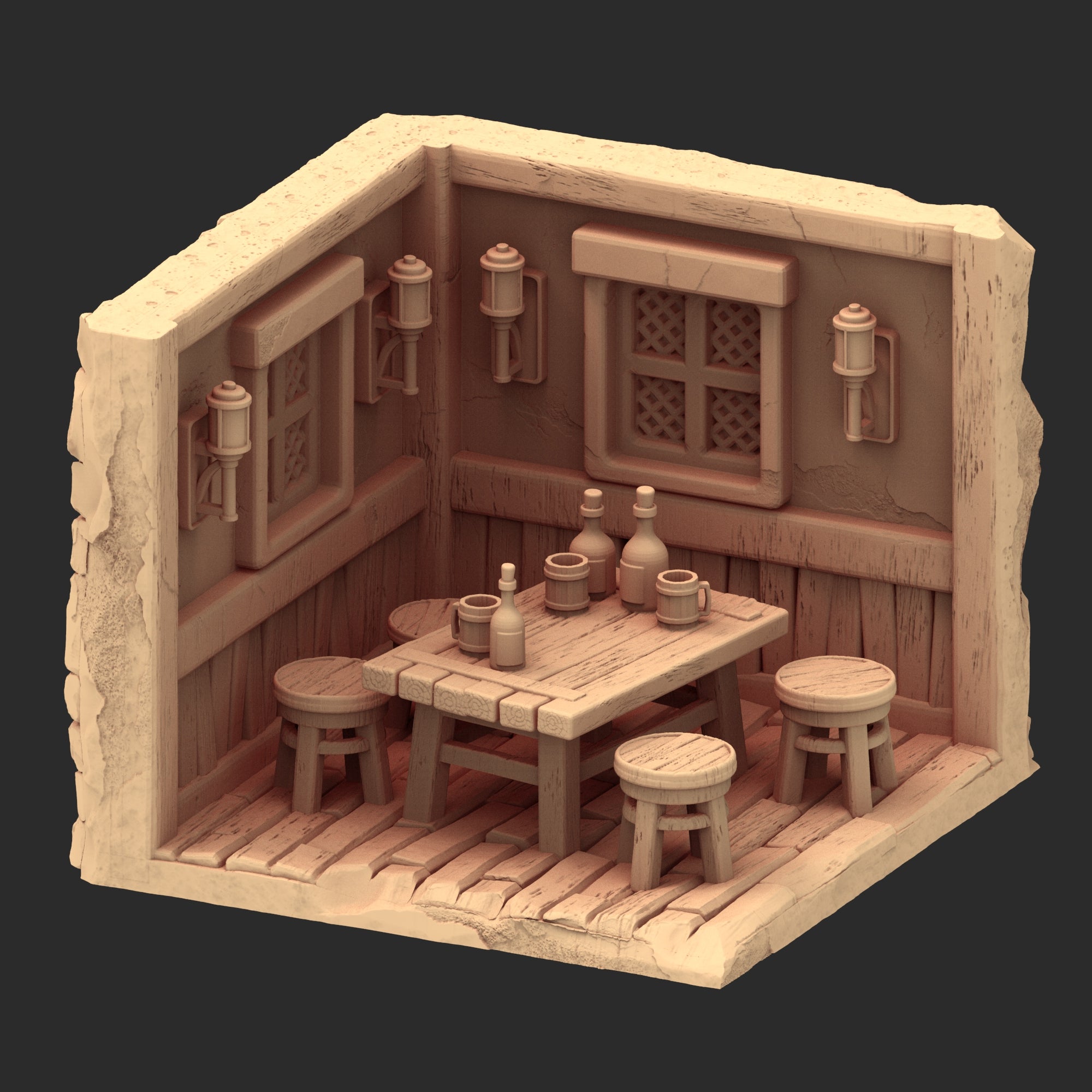 Market Town Part 3 - x10 Buildings, x6 Stalls