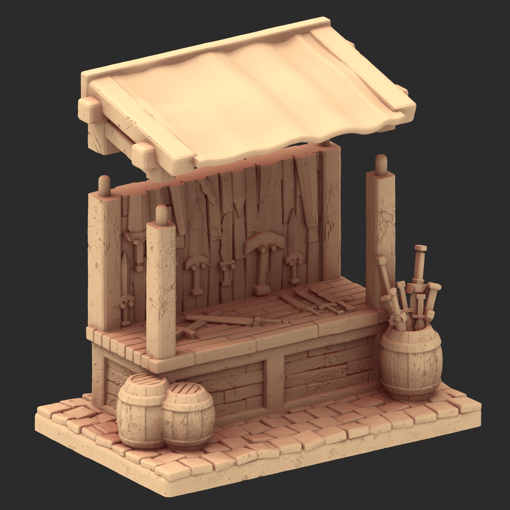 Market Town Part 3 - x10 Buildings, x6 Stalls