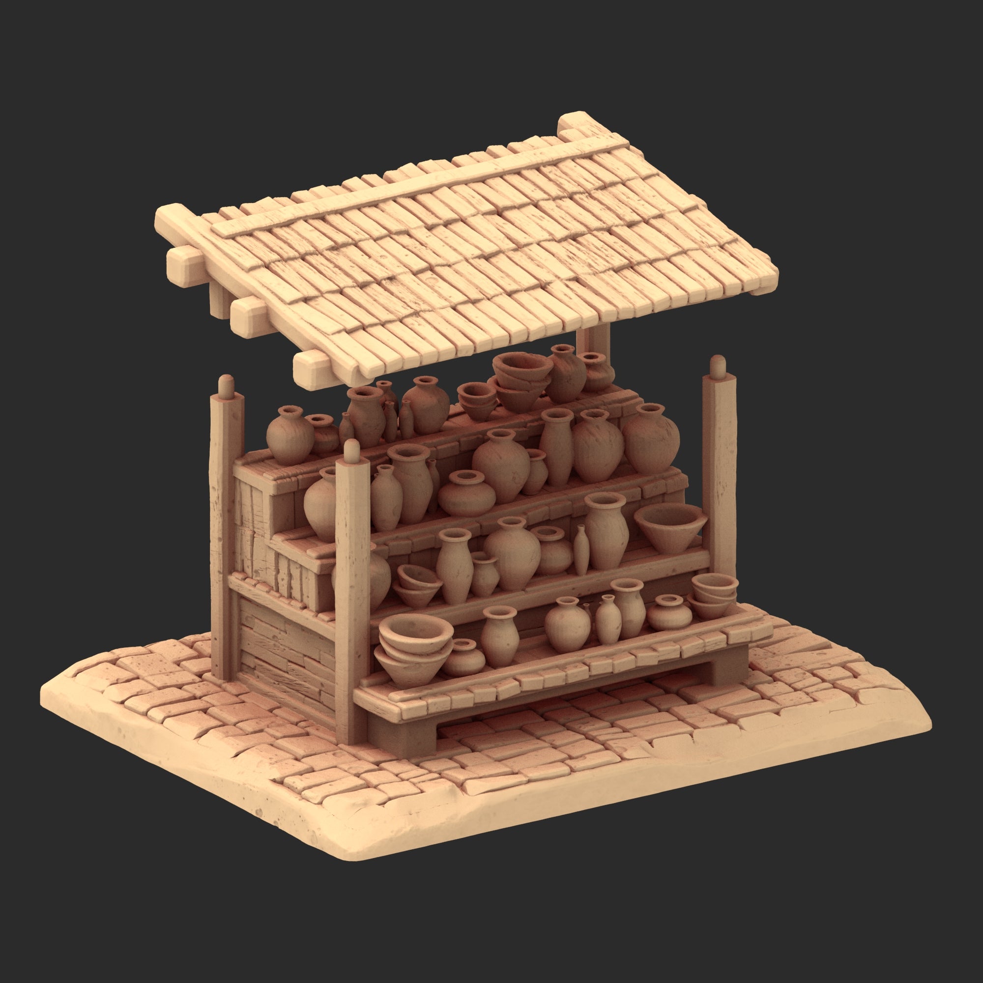 Market Town Part 3 - x10 Buildings, x6 Stalls