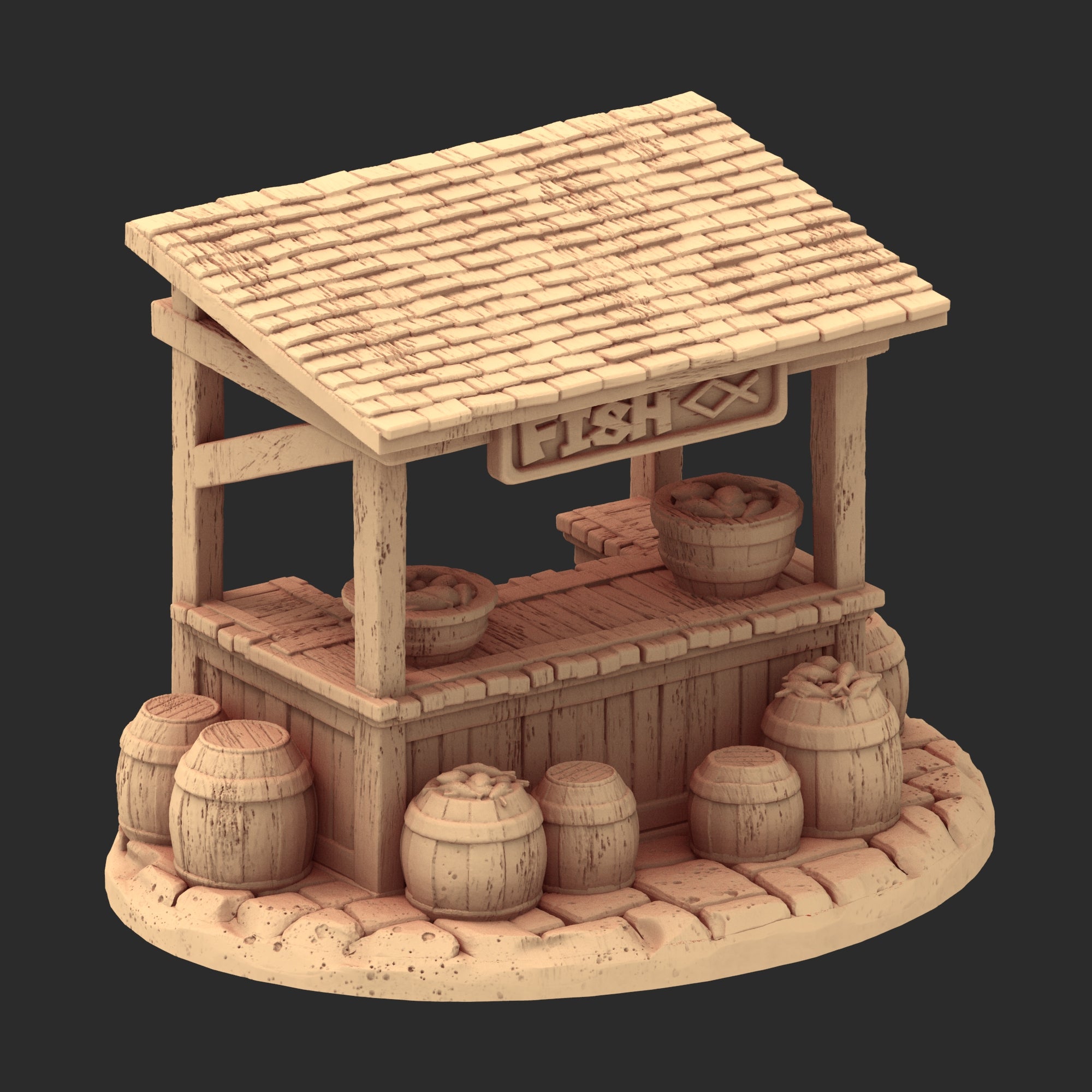 Market Town Part 3 - x10 Buildings, x6 Stalls