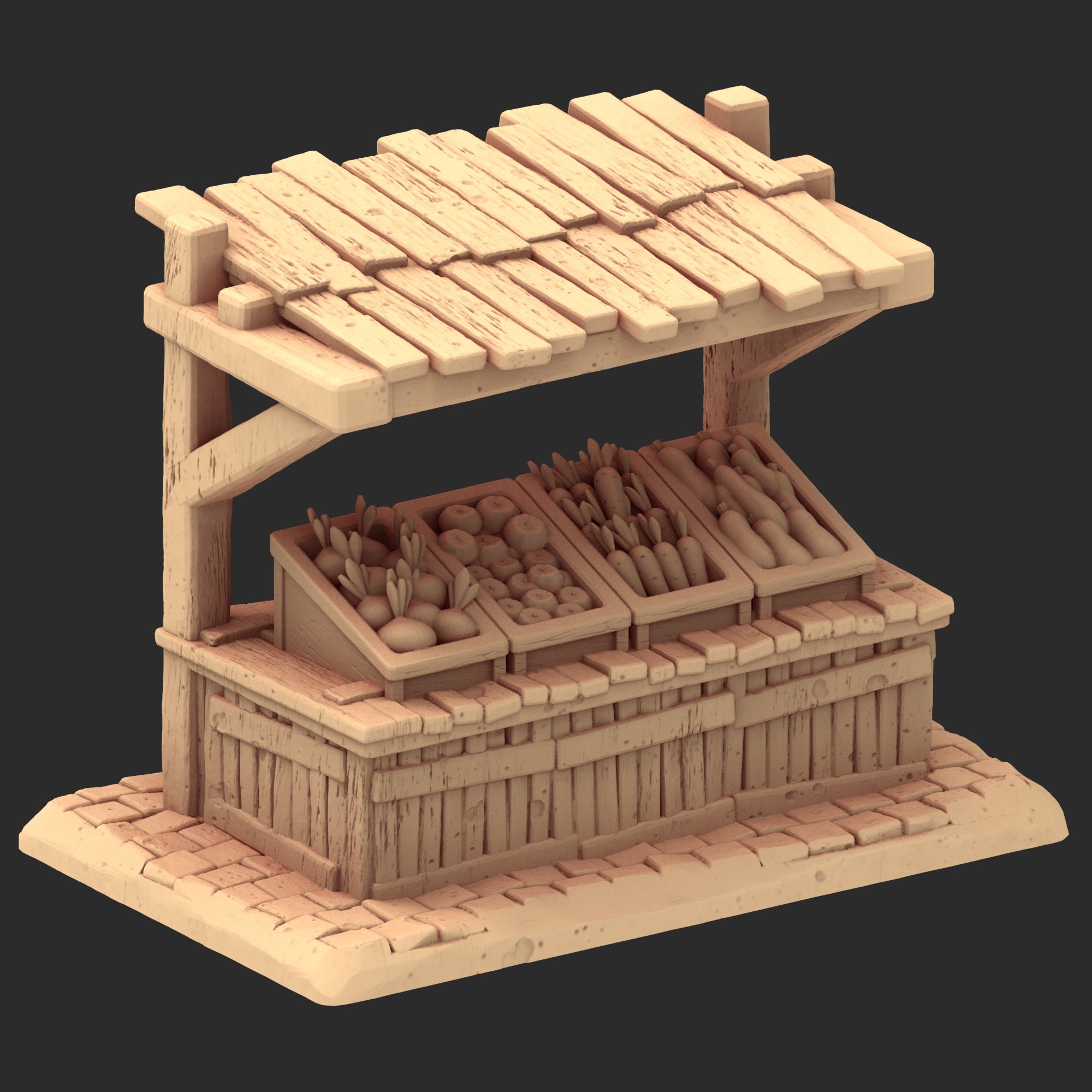 Market Town Part 3 - x10 Buildings, x6 Stalls