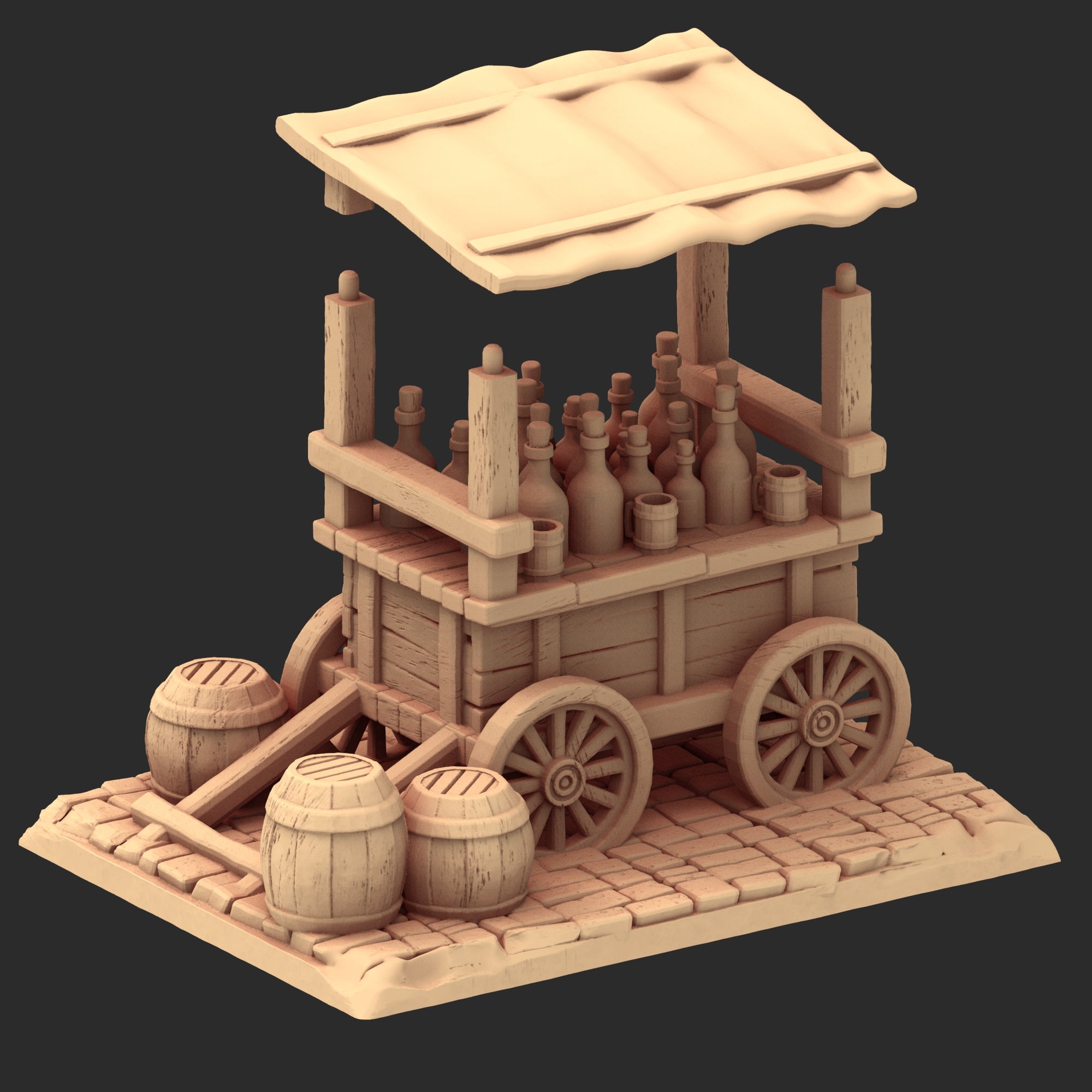 Market Town Part 3 - x10 Buildings, x6 Stalls