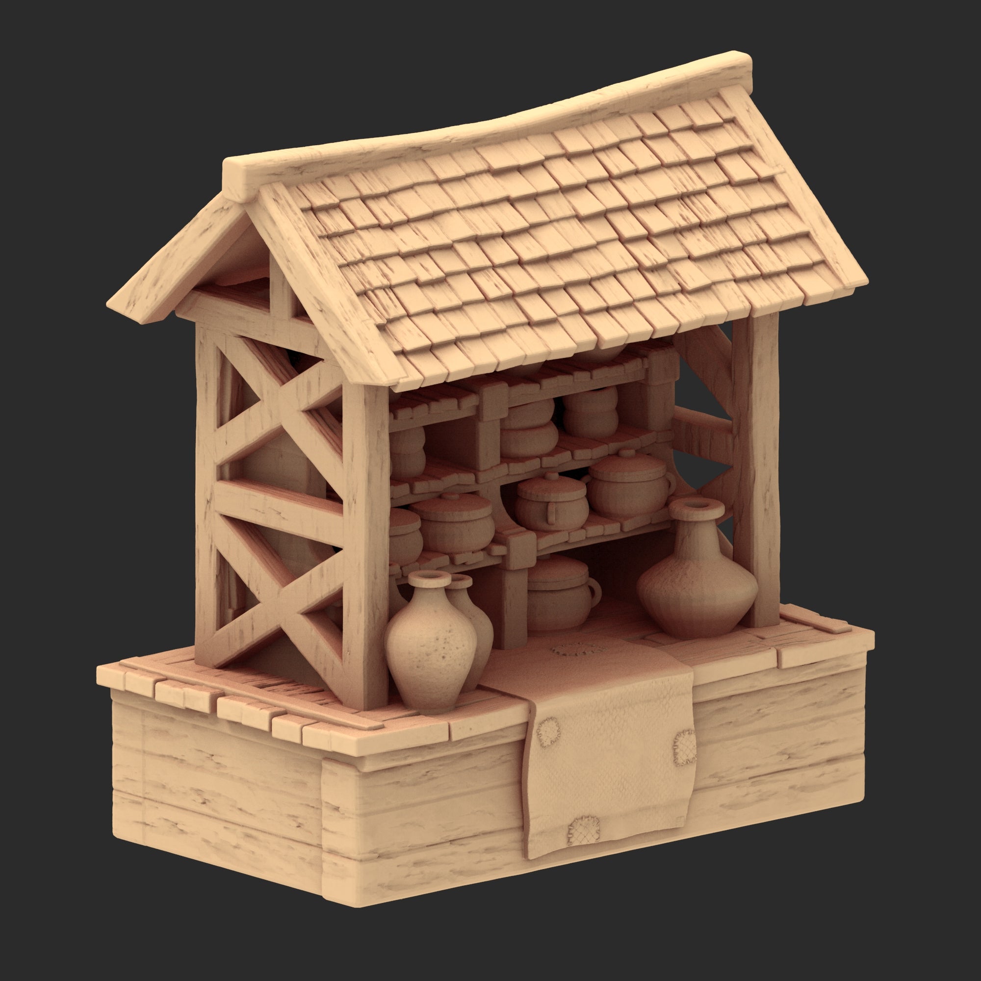 Market Town Part 4 - x11 Buildings, x5 Stalls