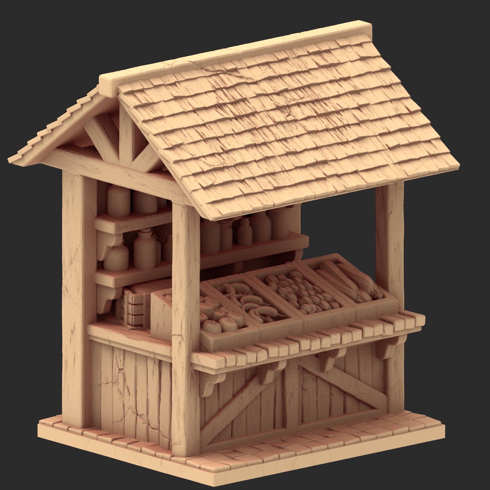 Market Town Part 4 - x11 Buildings, x5 Stalls