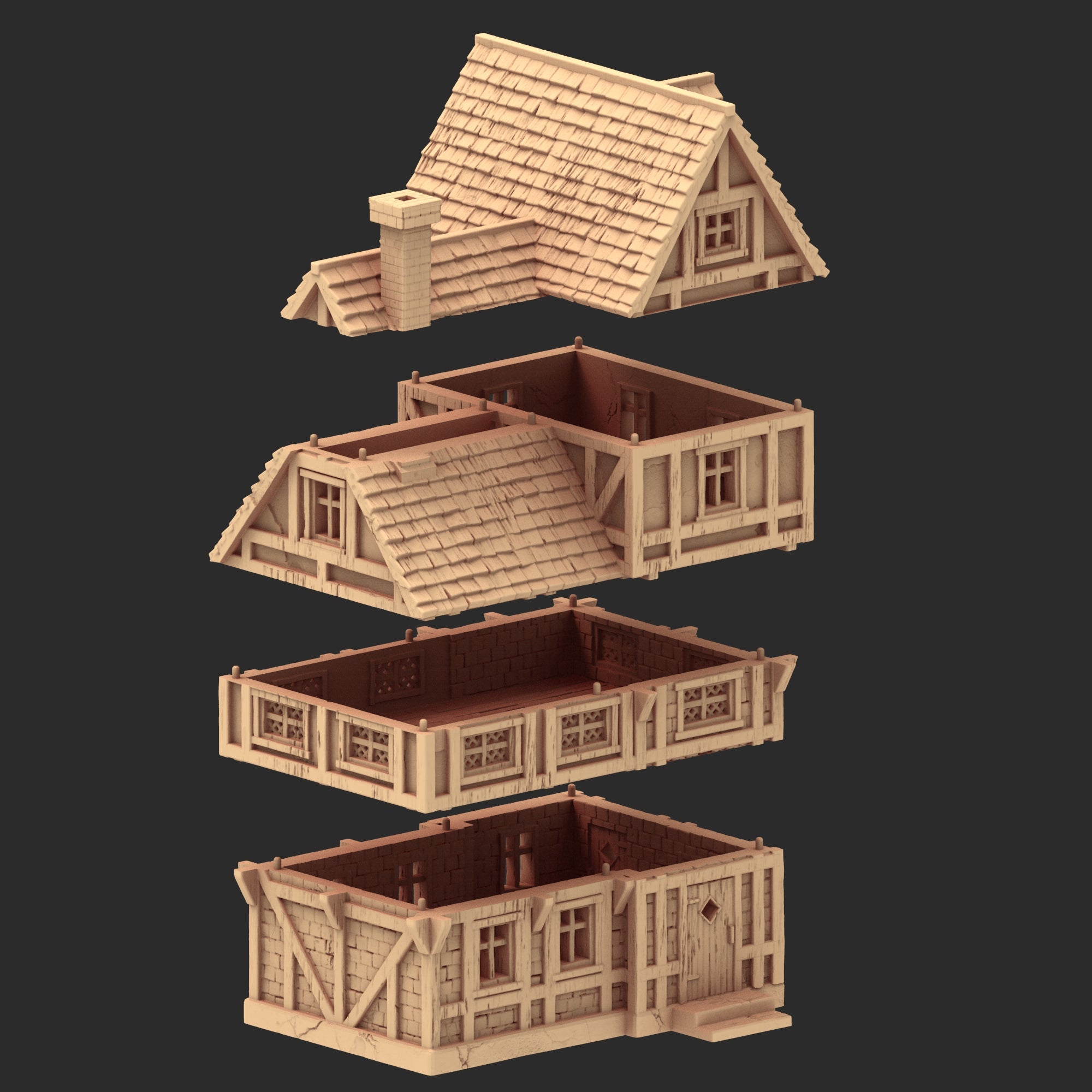 Market Town Part 4 - x11 Buildings, x5 Stalls