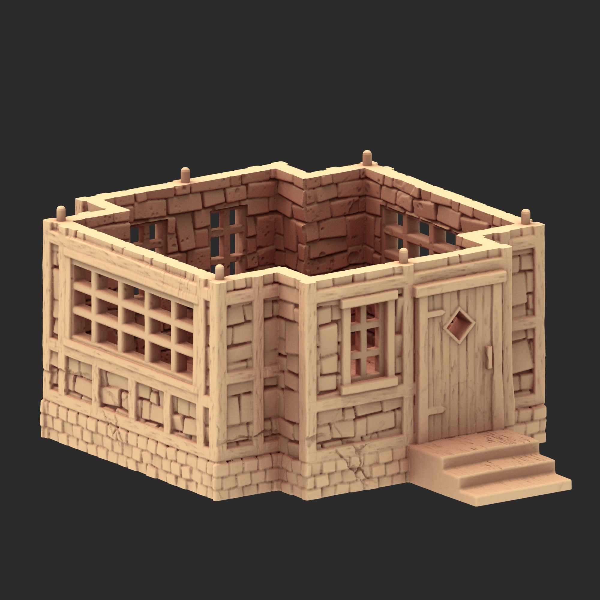 Market Town Part 4 - x11 Buildings, x5 Stalls