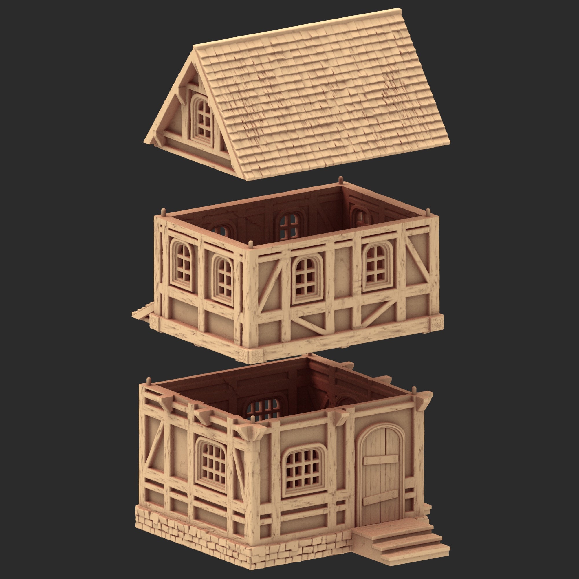 Market Town Part 4 - x11 Buildings, x5 Stalls