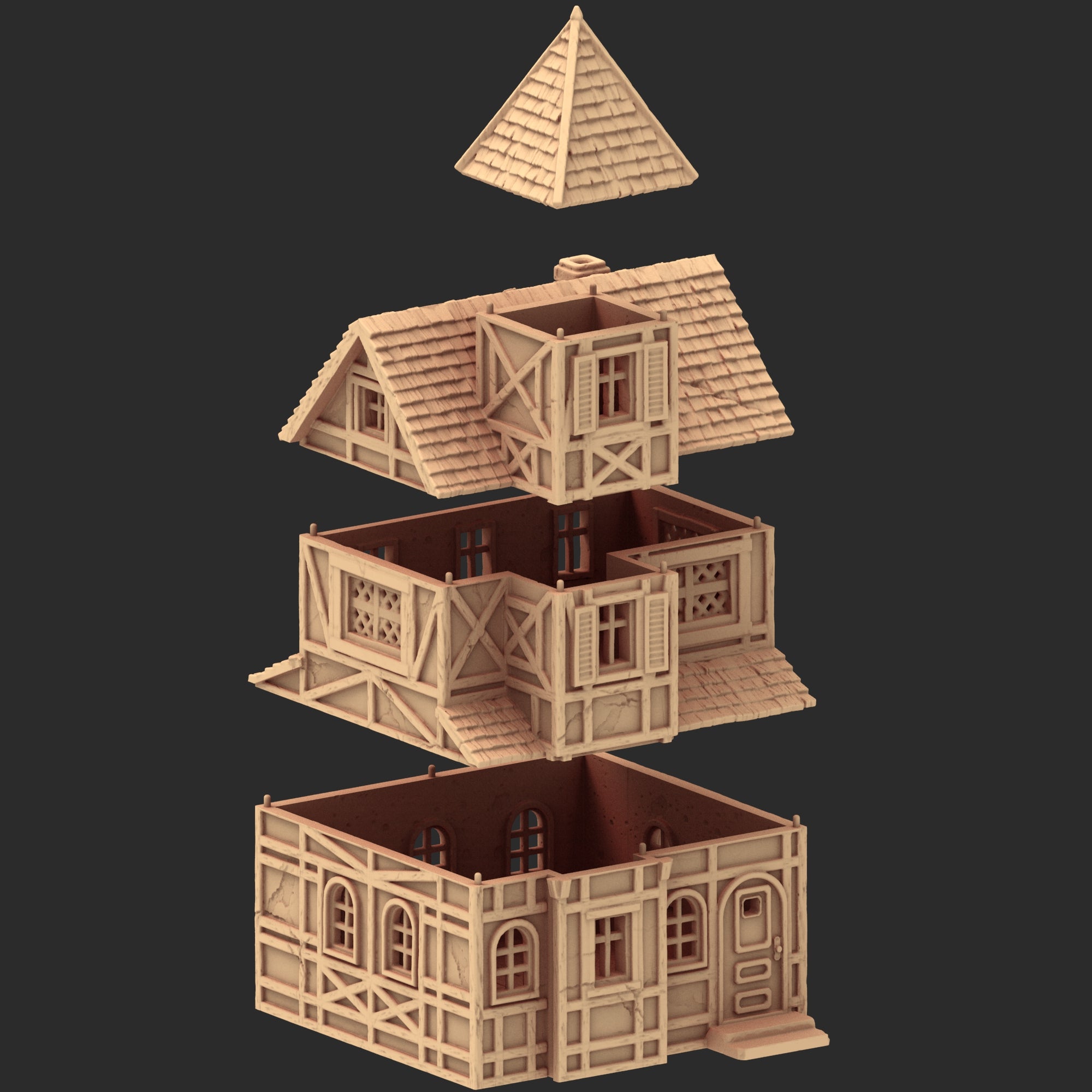 Market Town Part 4 - x11 Buildings, x5 Stalls