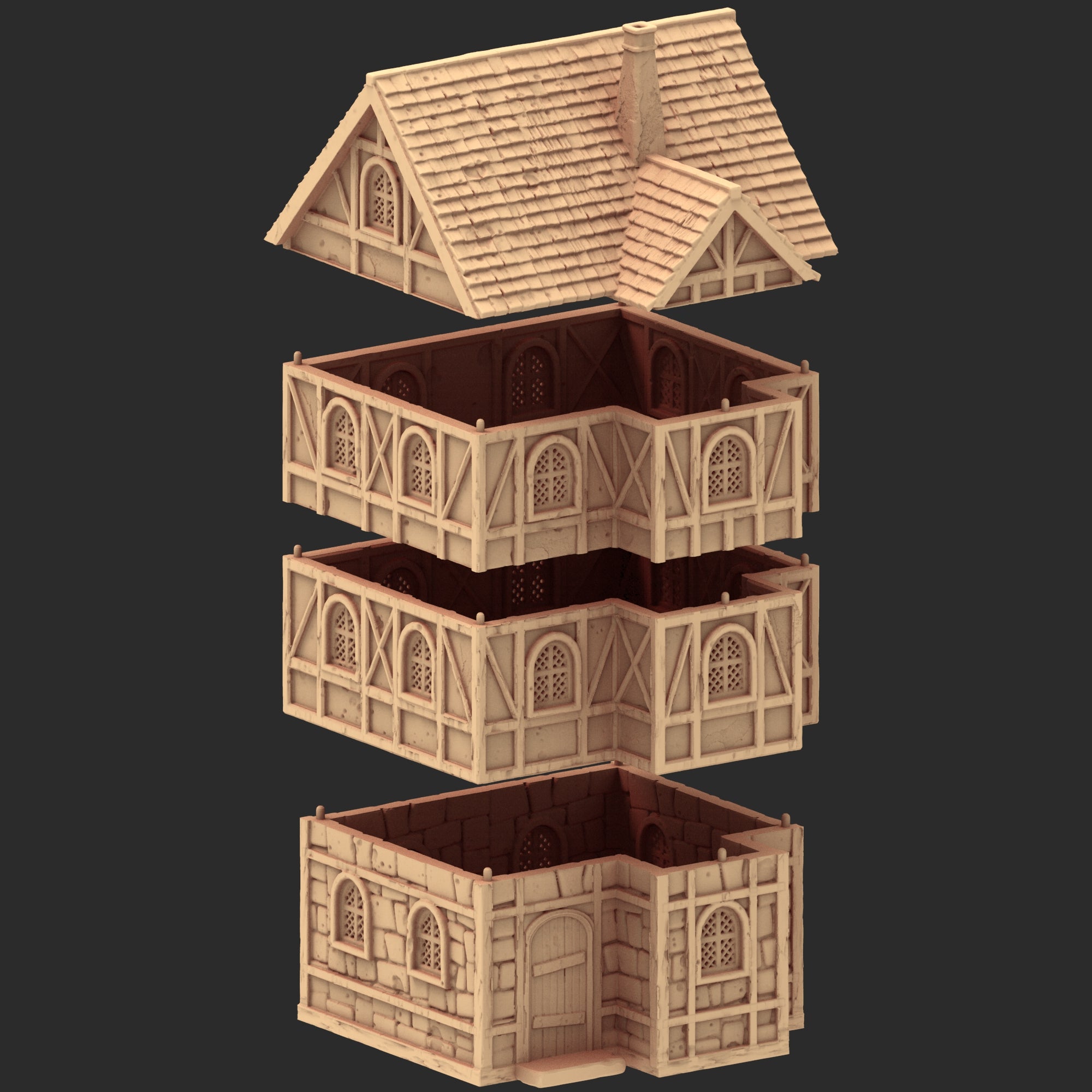 Market Town Part 4 - x11 Buildings, x5 Stalls