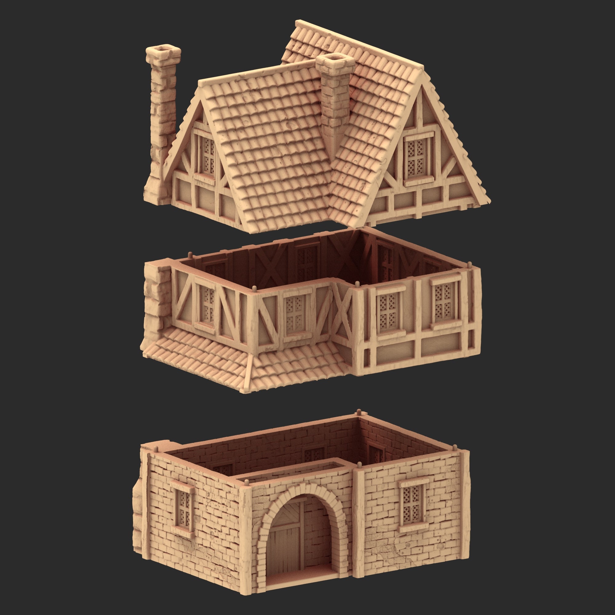 Market Town Part 4 - x11 Buildings, x5 Stalls