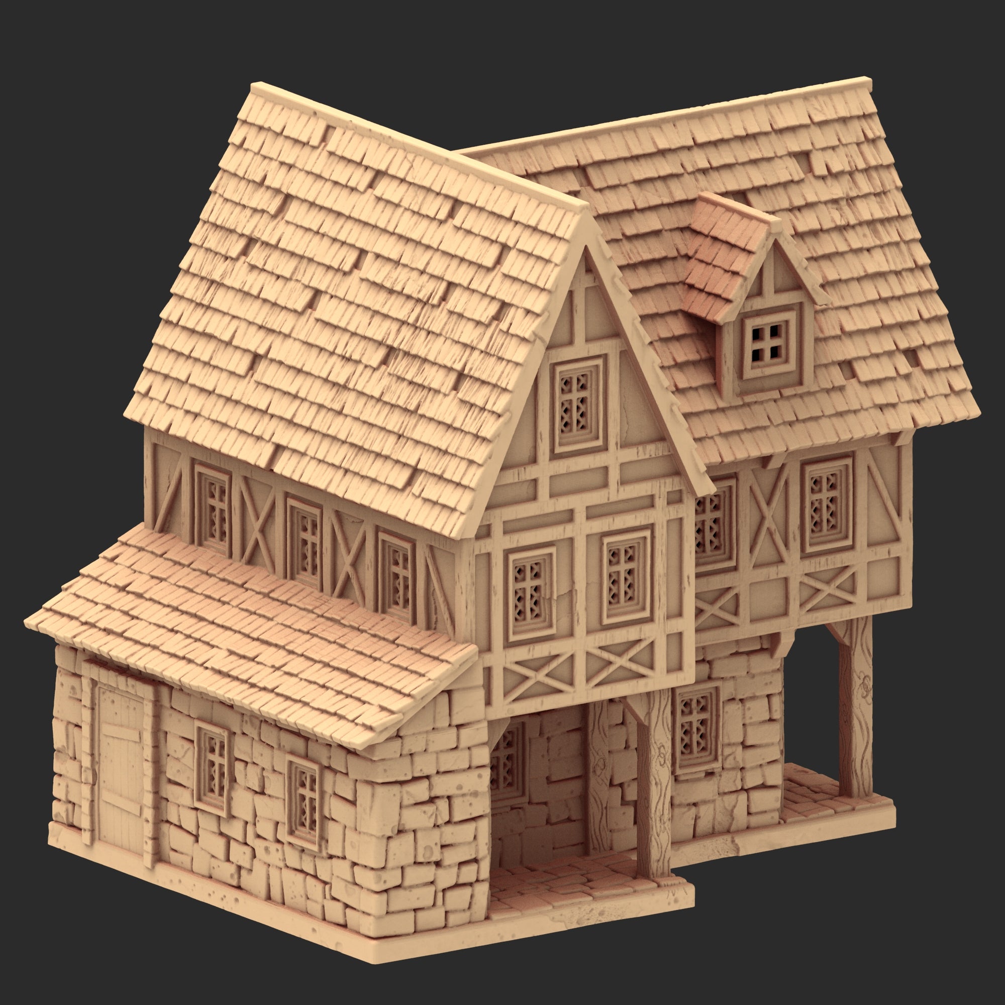 Market Town Part 4 - x11 Buildings, x5 Stalls