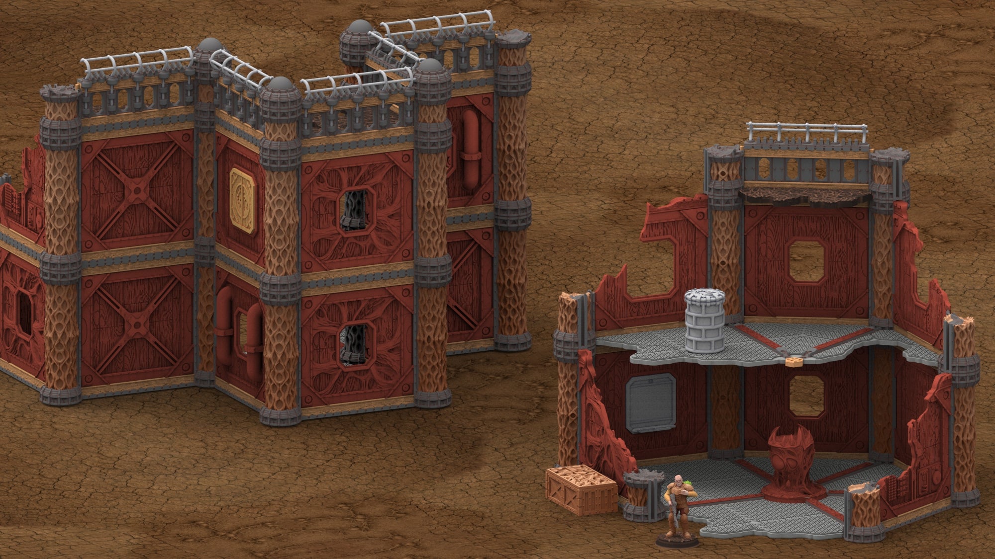 Damocles City Builder - Bug Army Warcamp - Modular Buildings & Full Biome