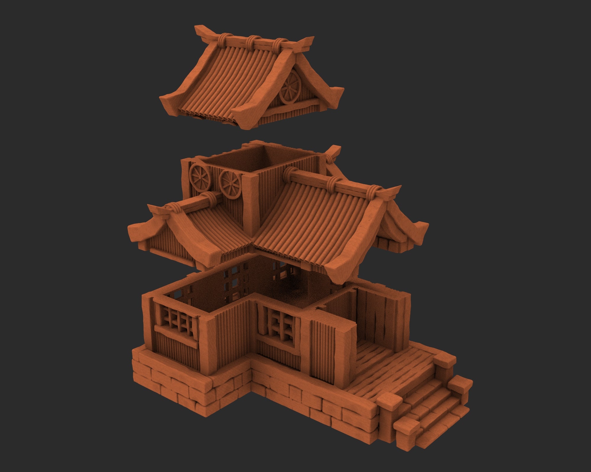 Stylized Japanese architecture - x5 Buildings