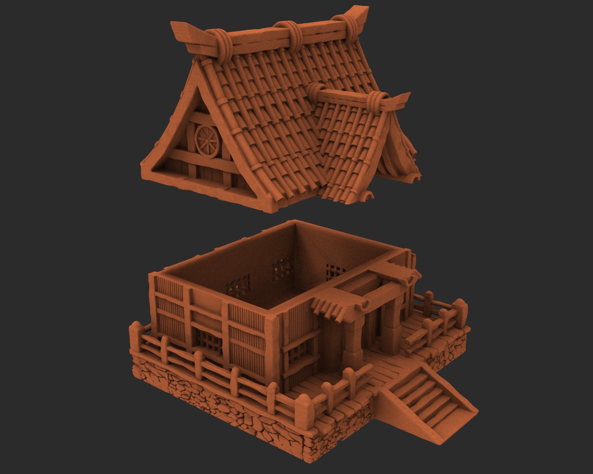 Stylized Japanese architecture - x5 Buildings