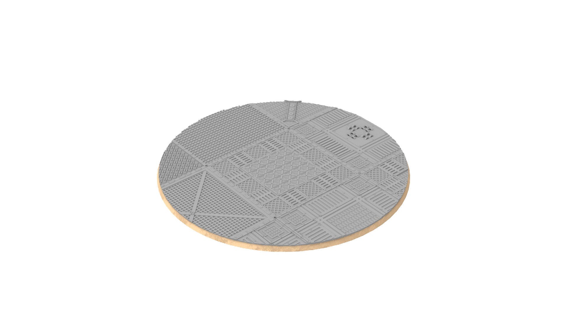 Lot of 25mm to 160mm industrial texture & round bases usable for warmachine, wargame...