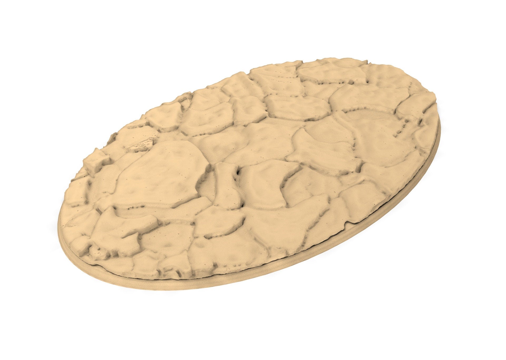 Lot de 60mm à 170mm de textures de désert craquelées et de bases ovales utilisables pour kill team, necromunda, warmachine, warcry, AOS