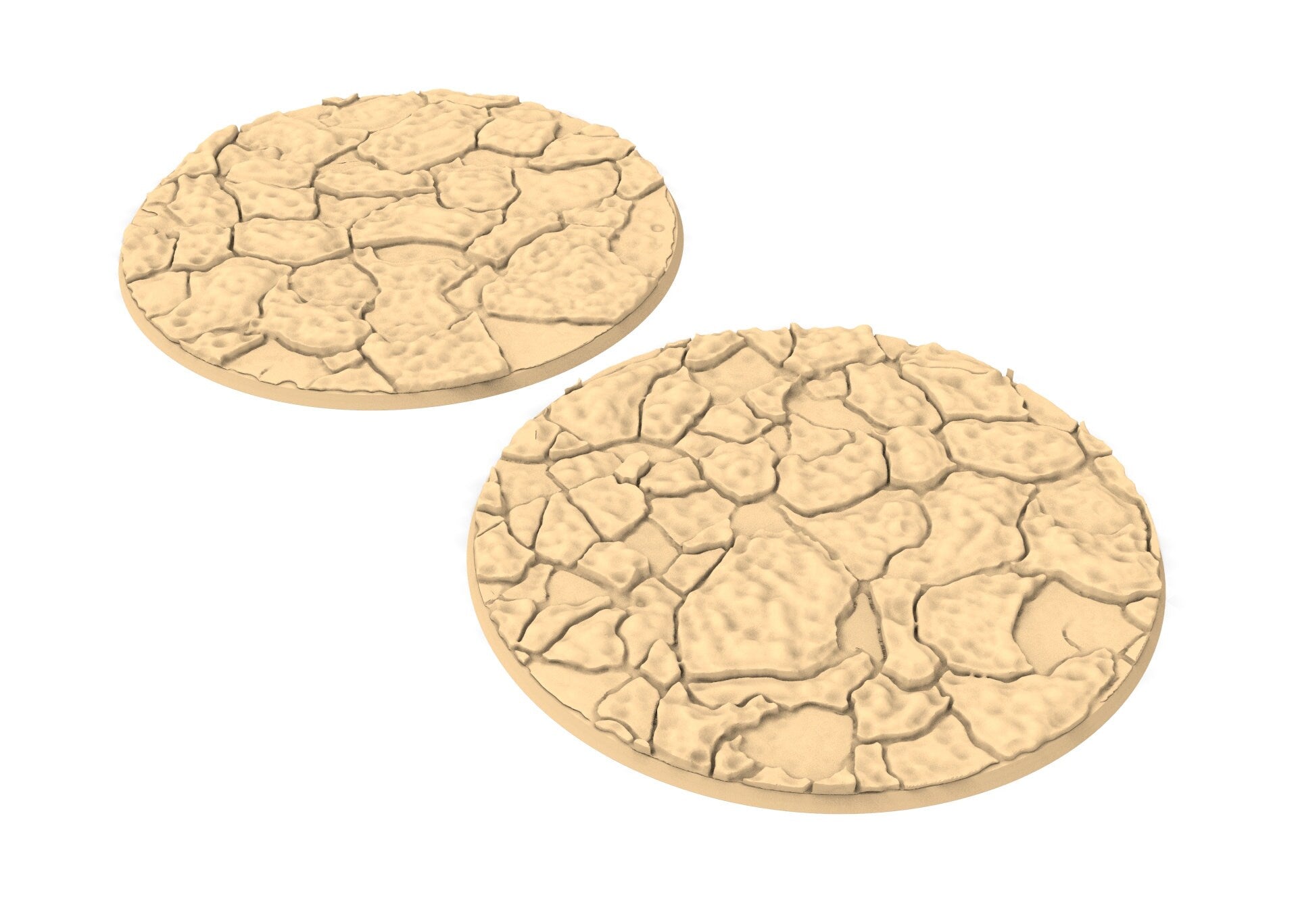 Lot of 25mm to 160mm craked desert texture & round bases usable for kill team, necromunda, warmachine, , warcry, AOS