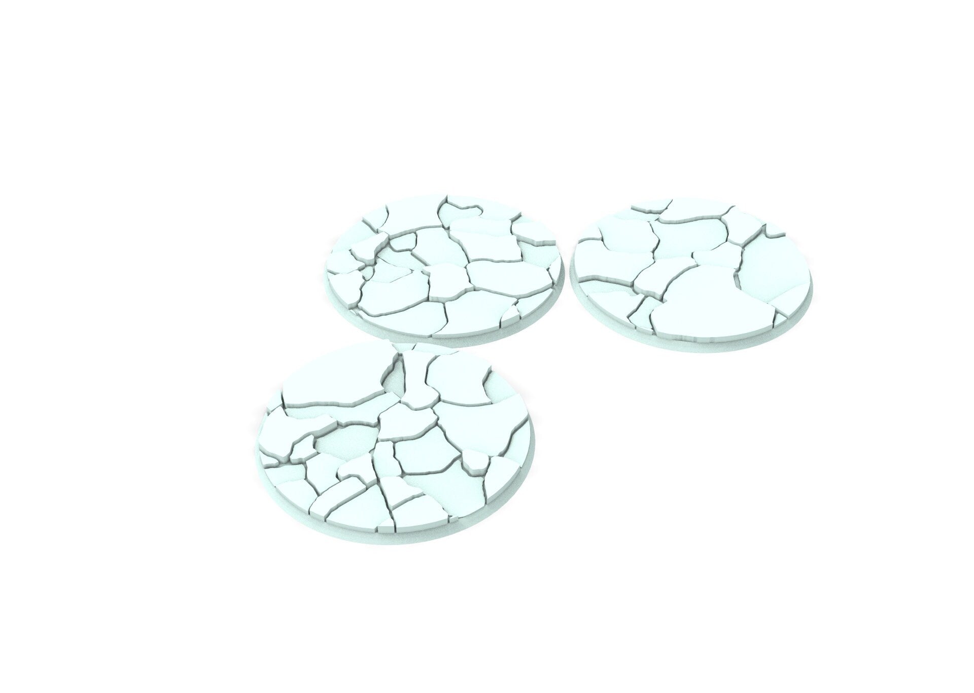 Lot of 25mm to 160mm cracked ice texture & round bases usable for warmachine, , warcry, AOS