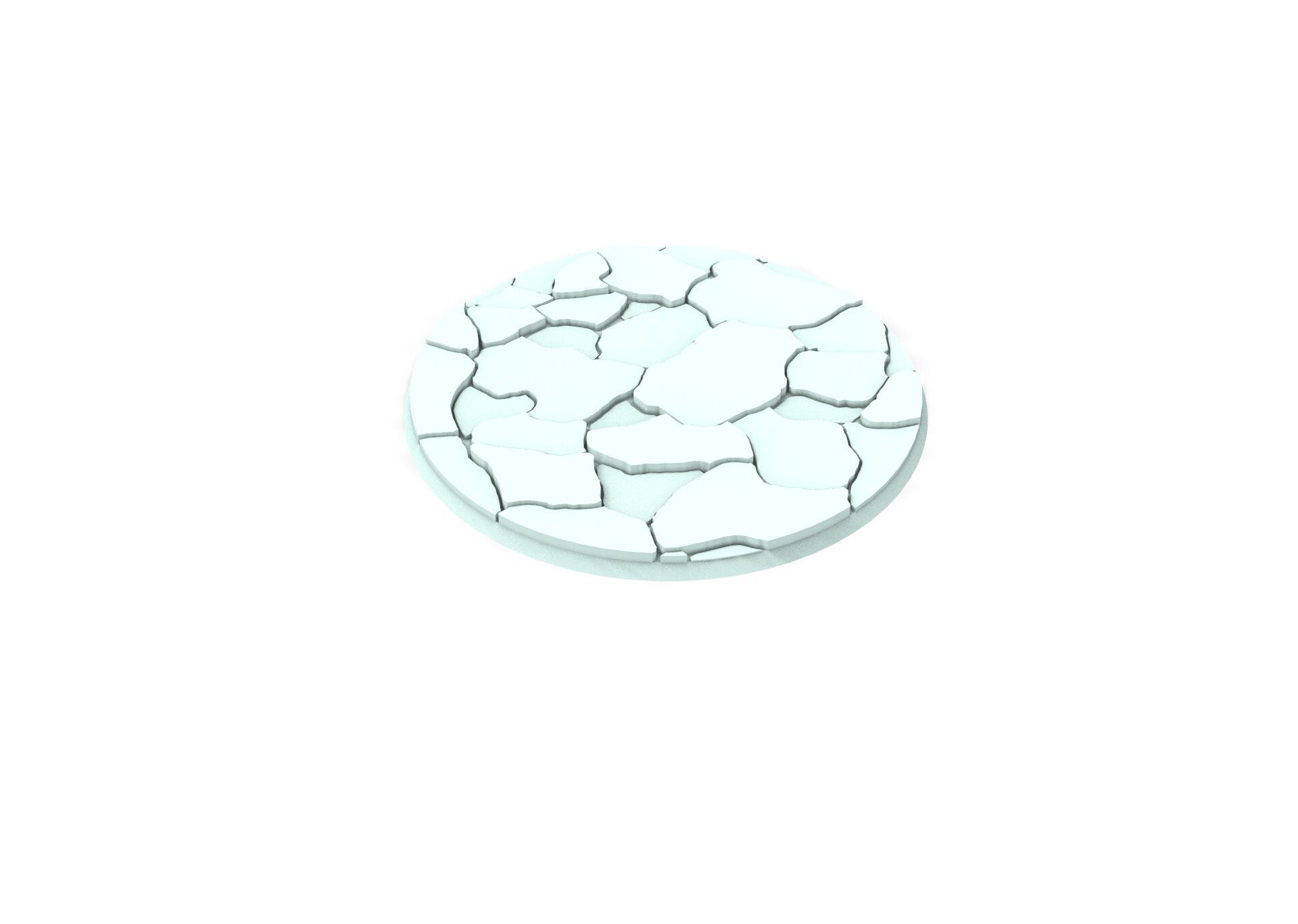 Lot of 25mm to 160mm cracked ice texture & round bases usable for warmachine, , warcry, AOS