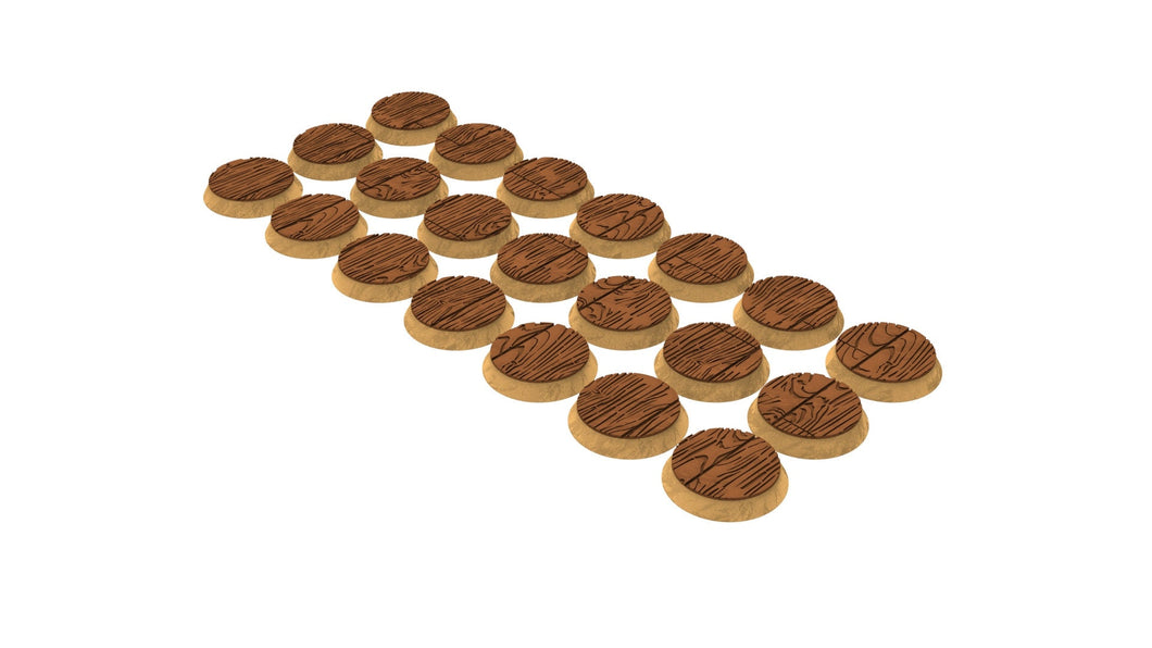 Lot of 25mm to 130mm round bases & wooden textures usable for warhammer 40k, saga, age of sigmar, confrontation, wargame...