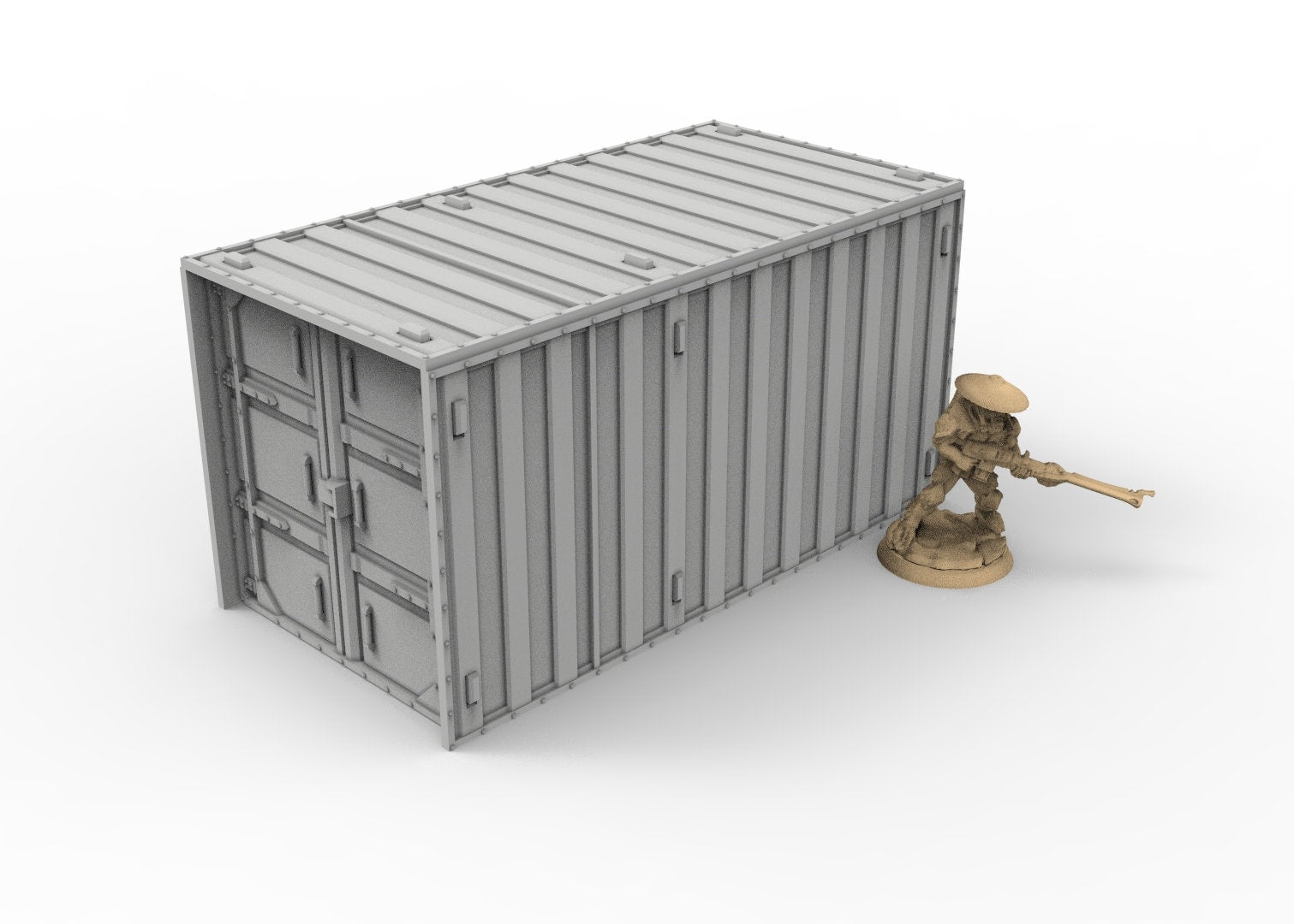 Container civil 6,25x6,25x15cm  usable for warmachine, infinity, zombicide, scifi wargame...