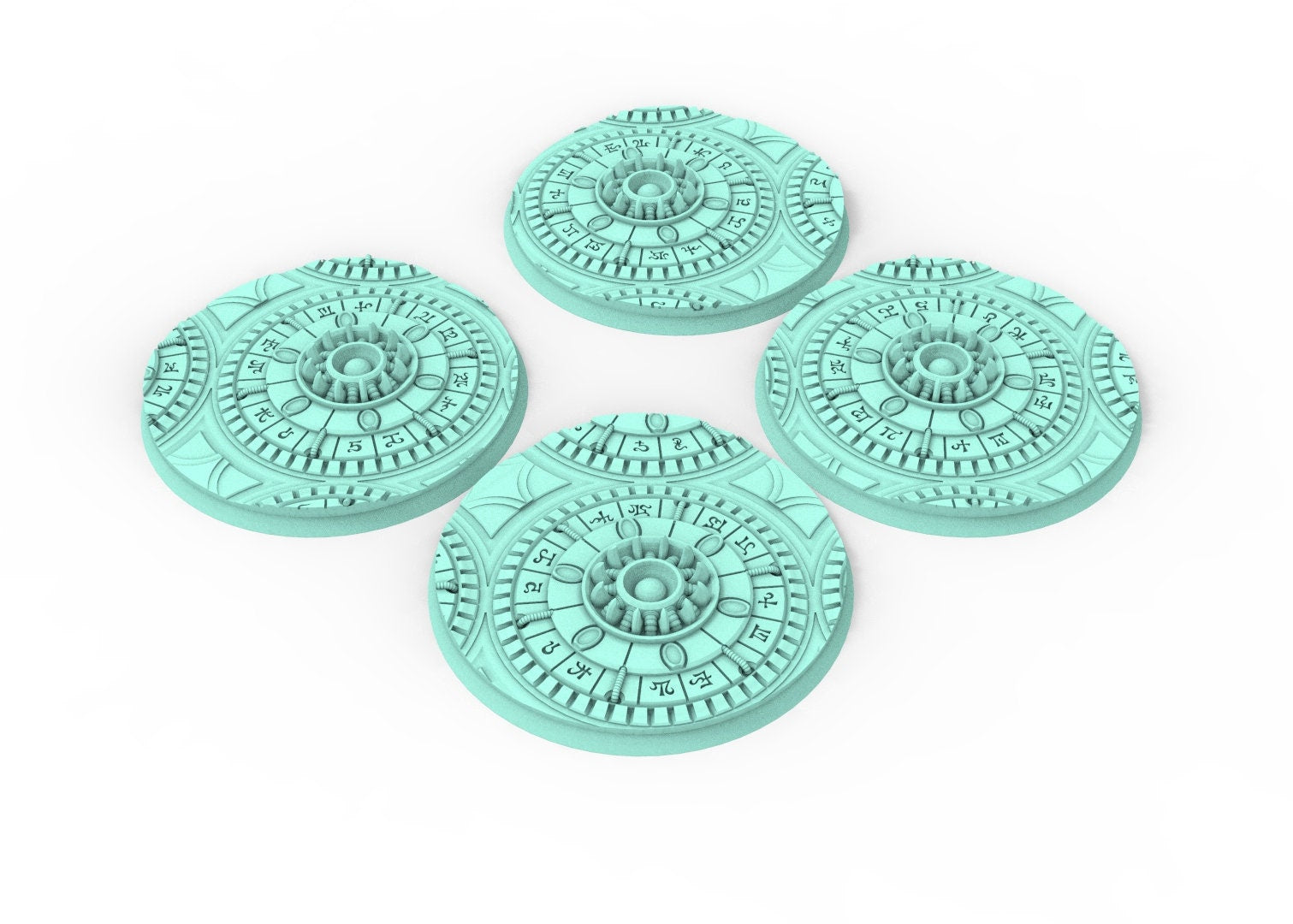 Lot of 25mm to 160mm round bases & textures  dark city set 2 usable for saga, confrontation, wargame...