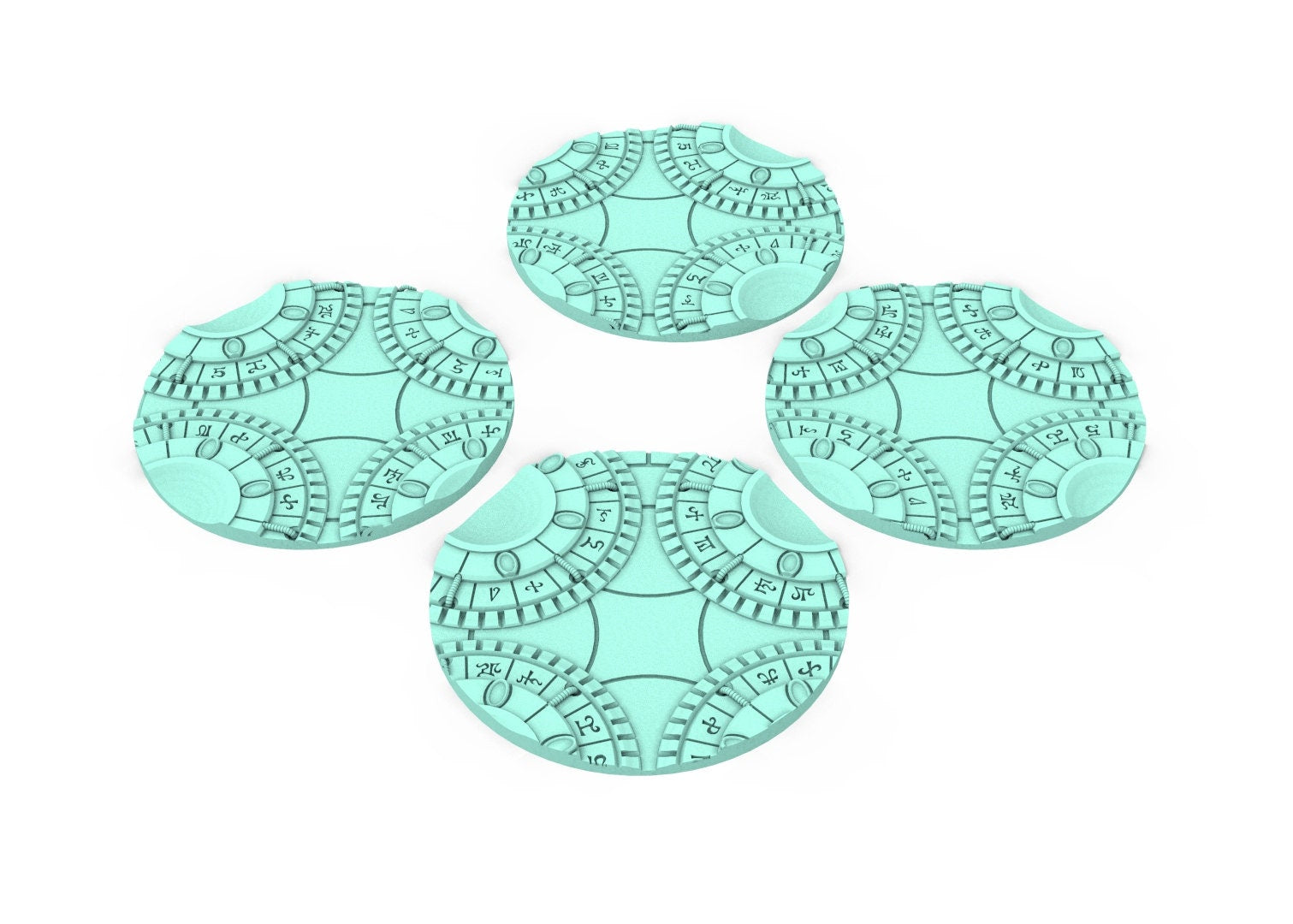 Lot of 25mm to 160mm round bases & textures  dark city set 3 usable for saga, age of sigmar, confrontation, wargame...