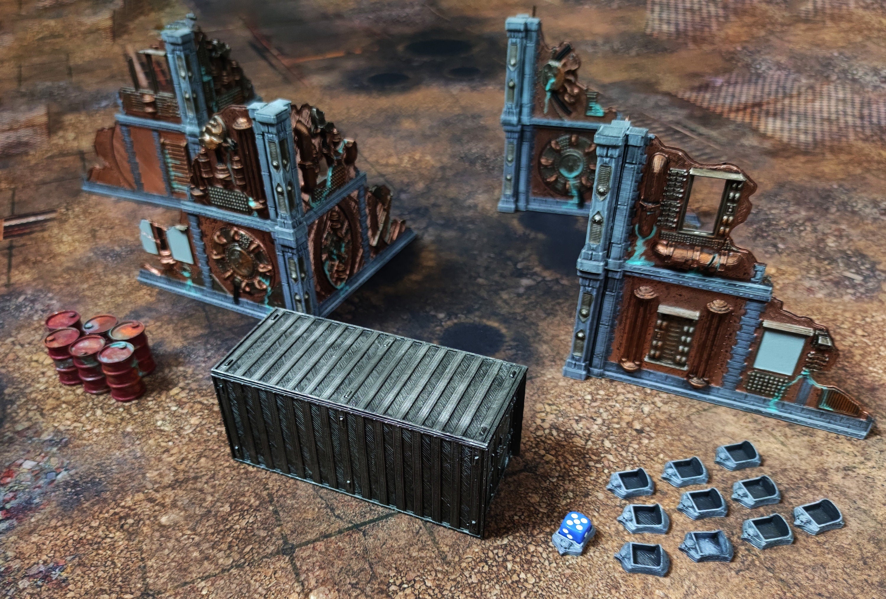Industrial buildings bundle usable for warmachine, infinity, scifi wargame...