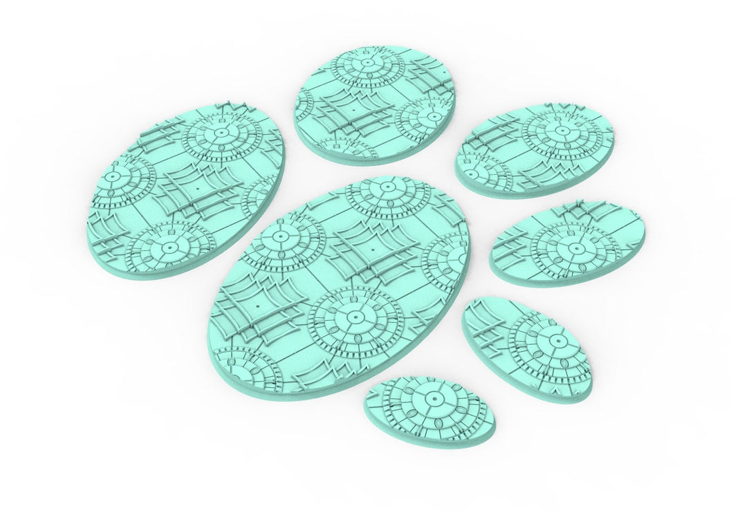 Lot of 60mm to 170mm  dark city set 1 texture & oval bases usable for warmachine, wargame...