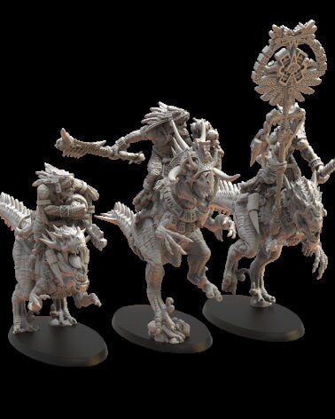 Verlorener Tempel - Echsenmenschen-Echsenreiter, verwendbar für Oldhammer, Schlacht, König der Kriege, 9. Zeitalter
