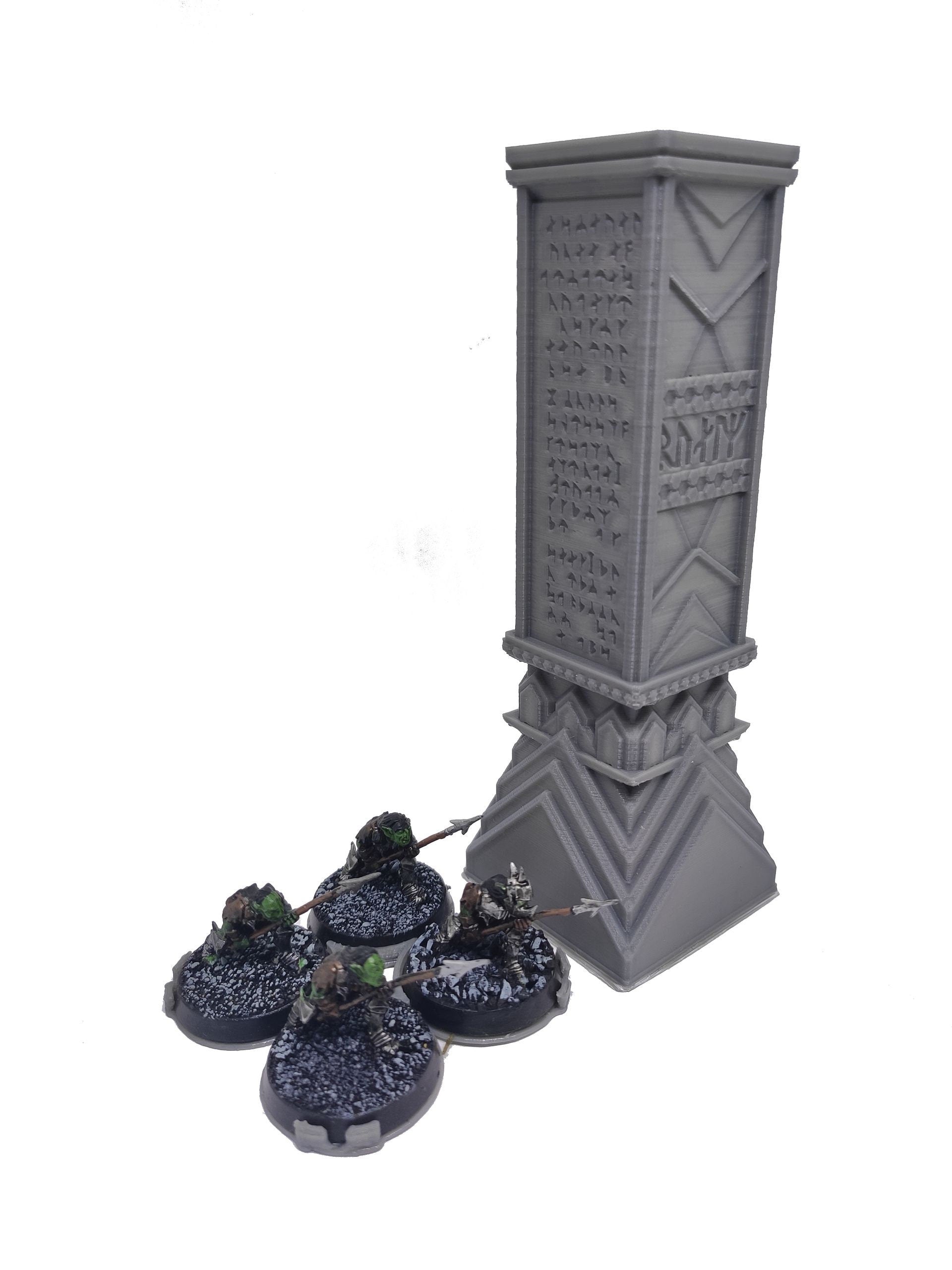 Piliers et stèles de mines nains utilisables pour le seigneur des anneaux, Erebor, Moria, wargame fantastique... V09-16